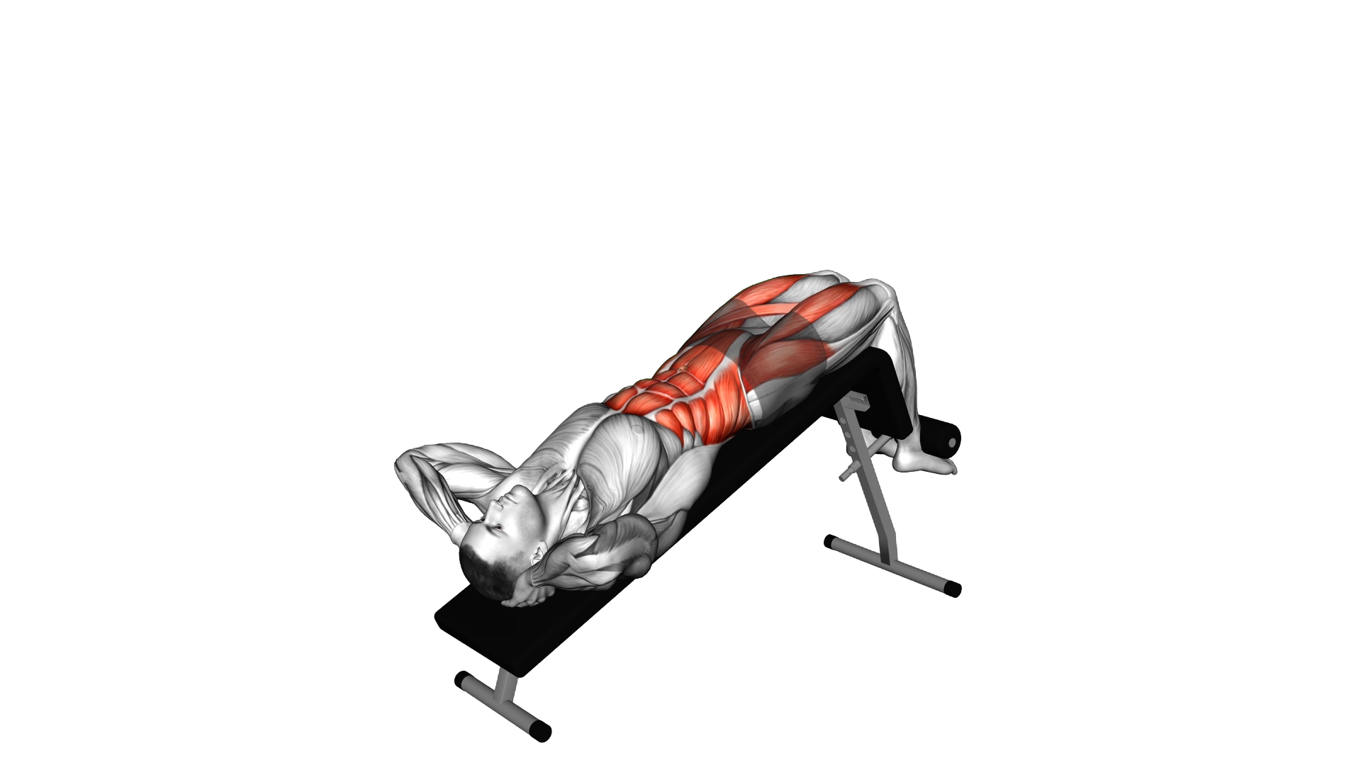 Incline Twisting Sit up exercise thumbnail