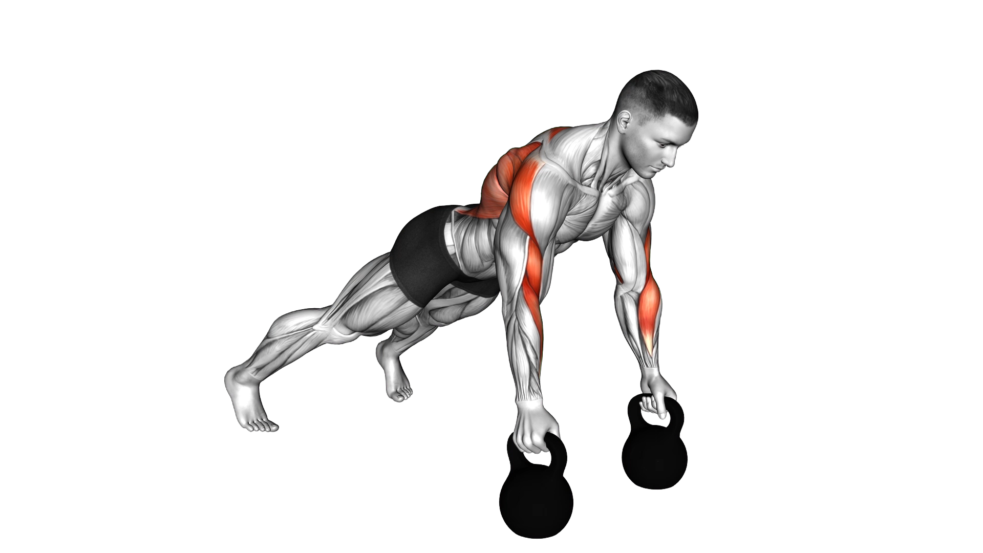 Kettlebell Alternating Renegade Row exercise thumbnail