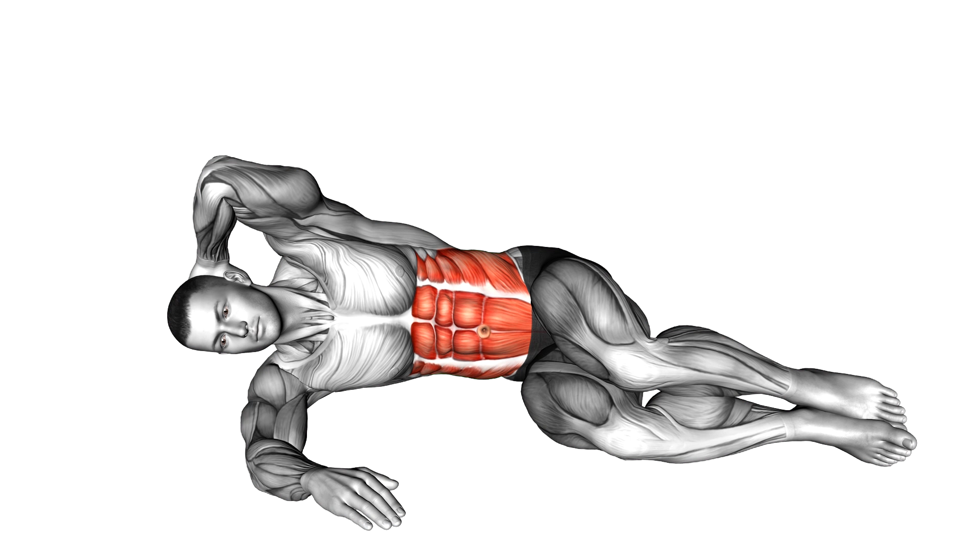 Oblique Crunches Floor exercise demonstration
