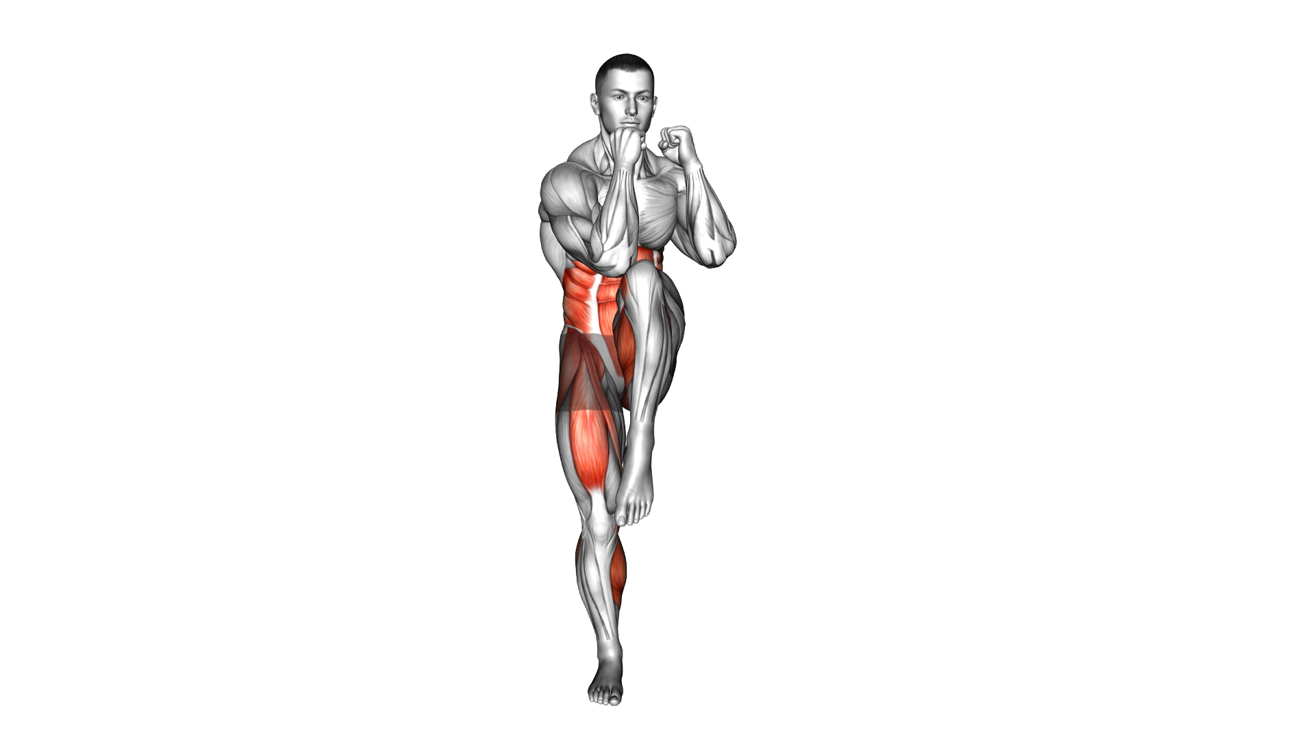 Standing Crossover Crunch exercise demonstration