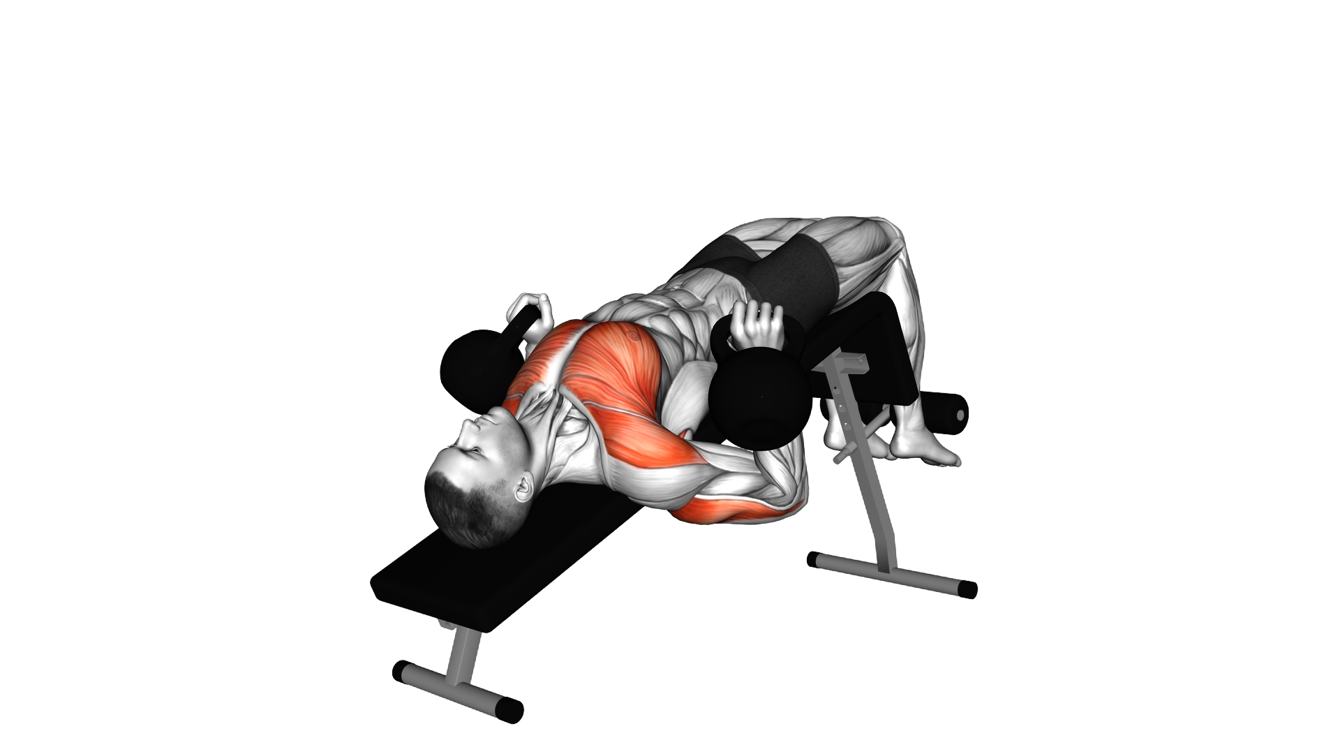 Kettlebell Decline Bench Press exercise demonstration