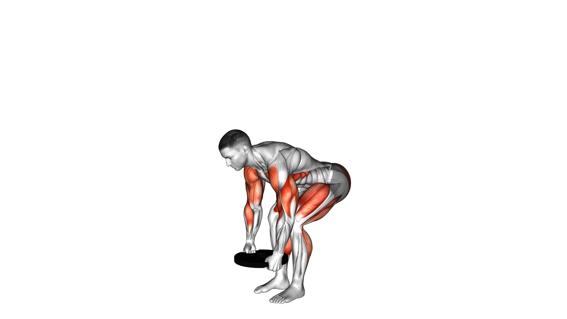 Weighted Plate Deadlift Rear Lunge with Overhead exercise demonstration