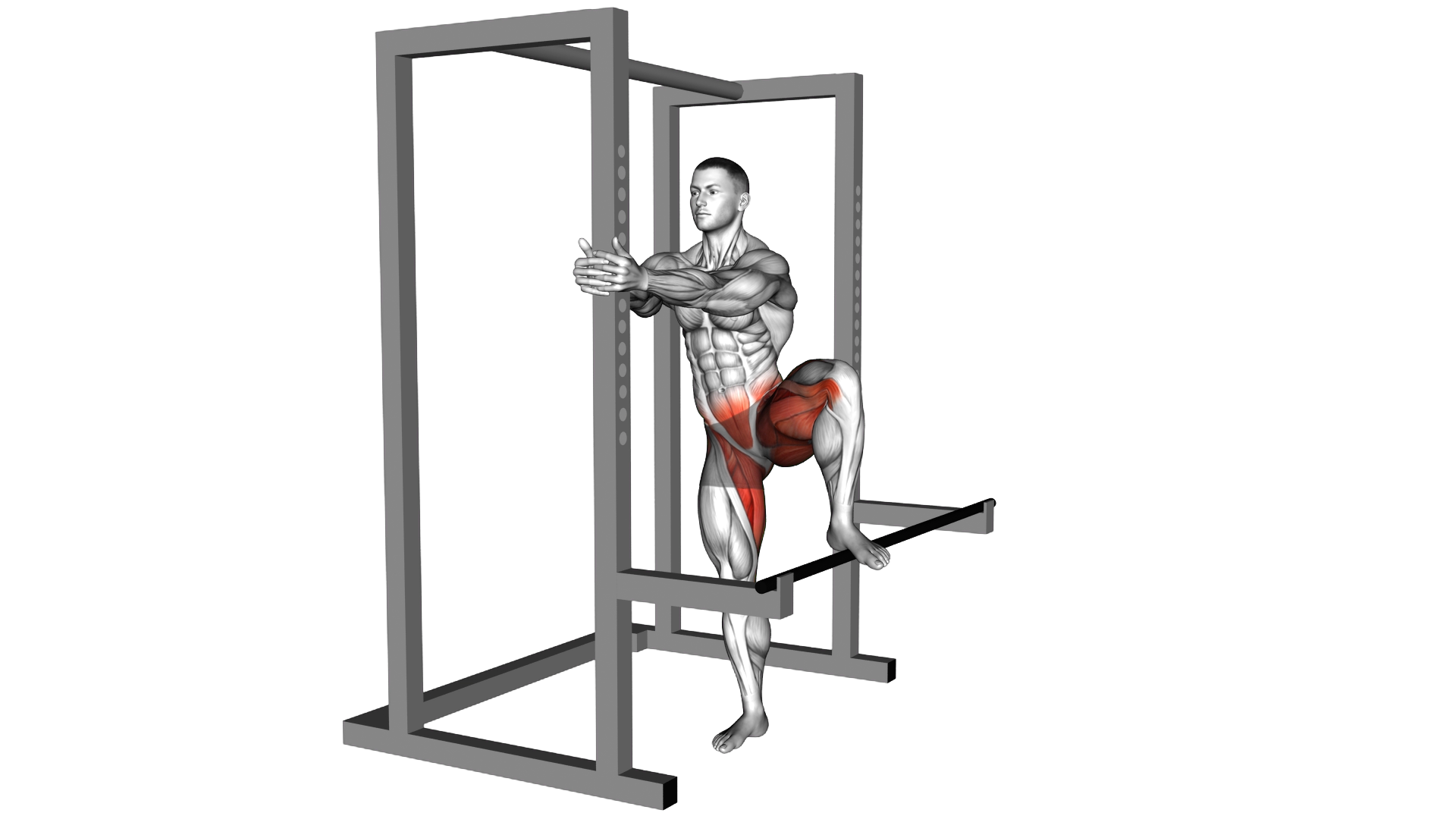 Standing Hip Rotation over the Bar exercise demonstration