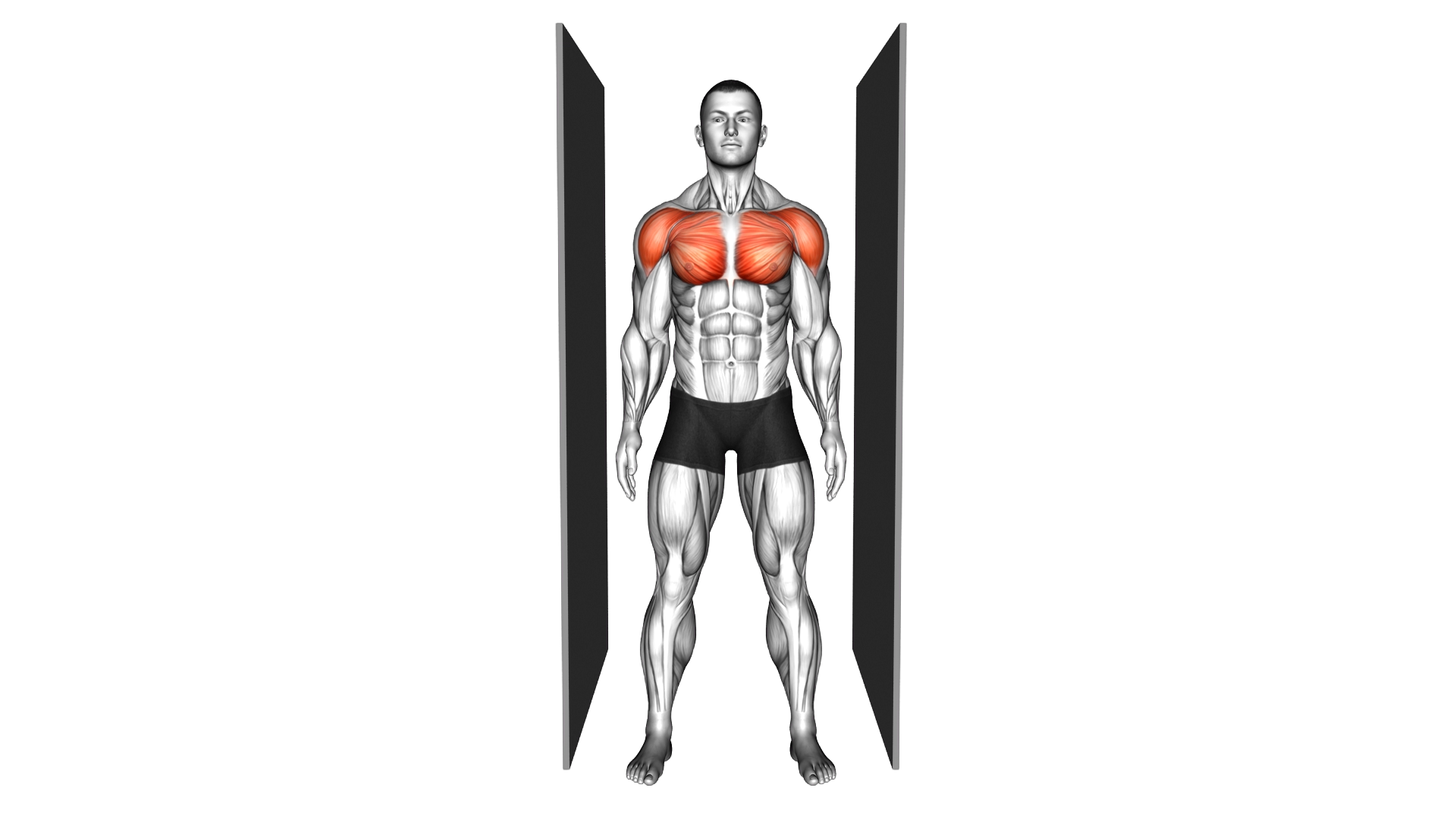 Standing one arm chest stretch exercise demonstration