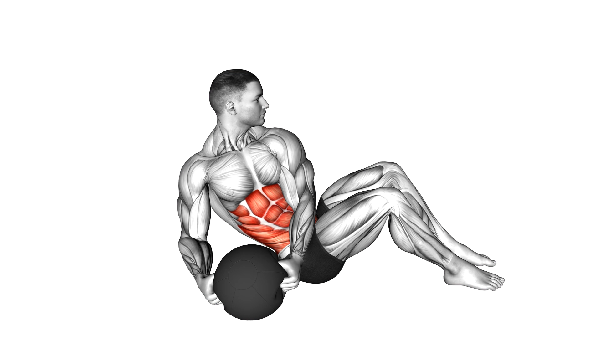 Russian Twist (with medicine ball) exercise demonstration