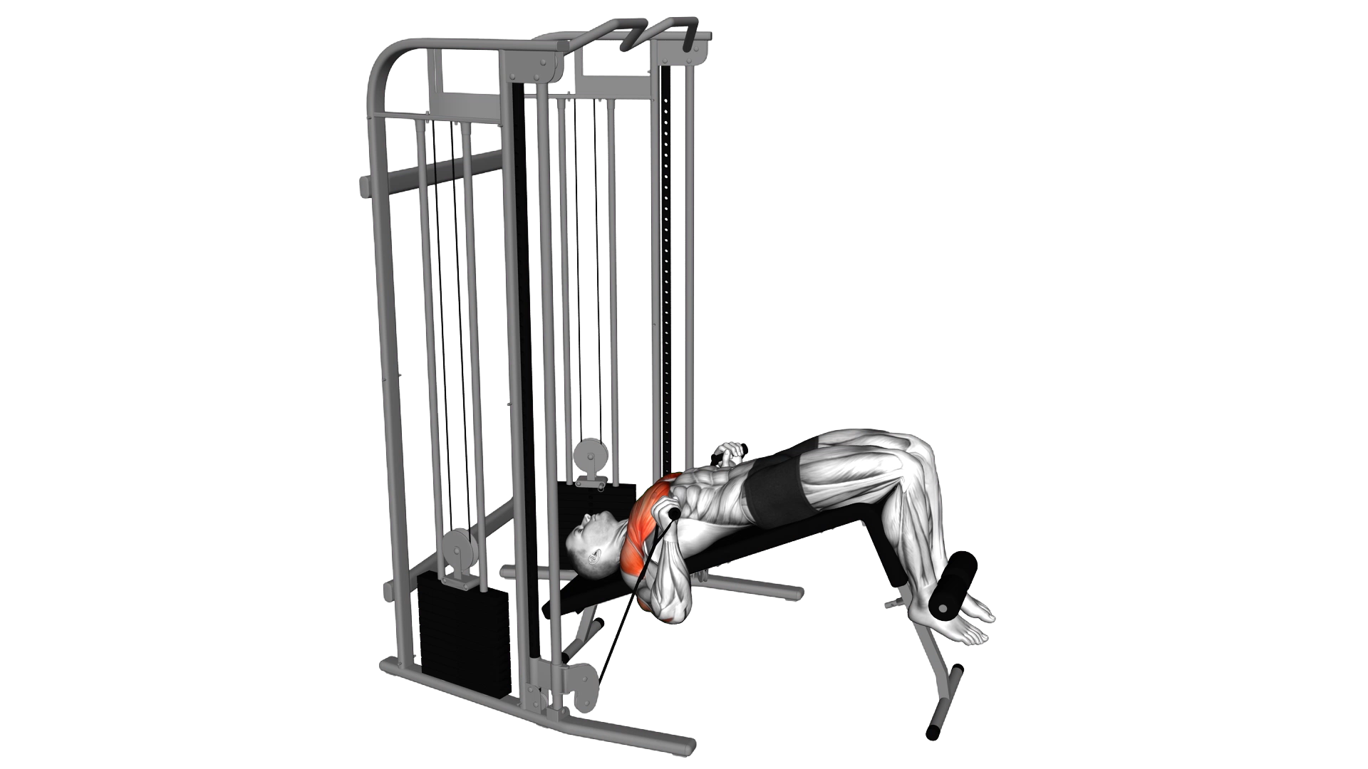 Cable Decline Press exercise demonstration