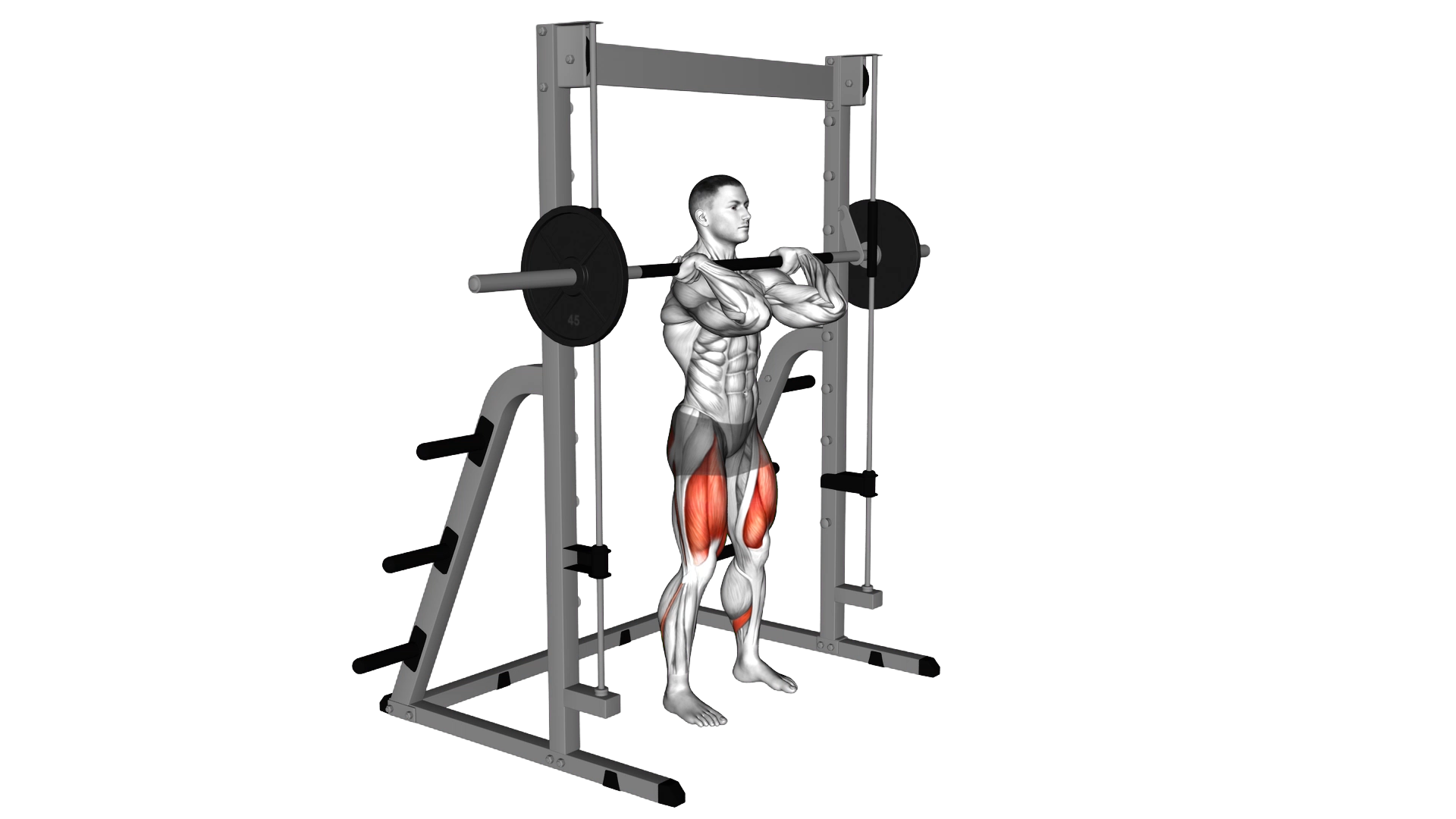 Smith Front Squat (Clean Grip) exercise demonstration