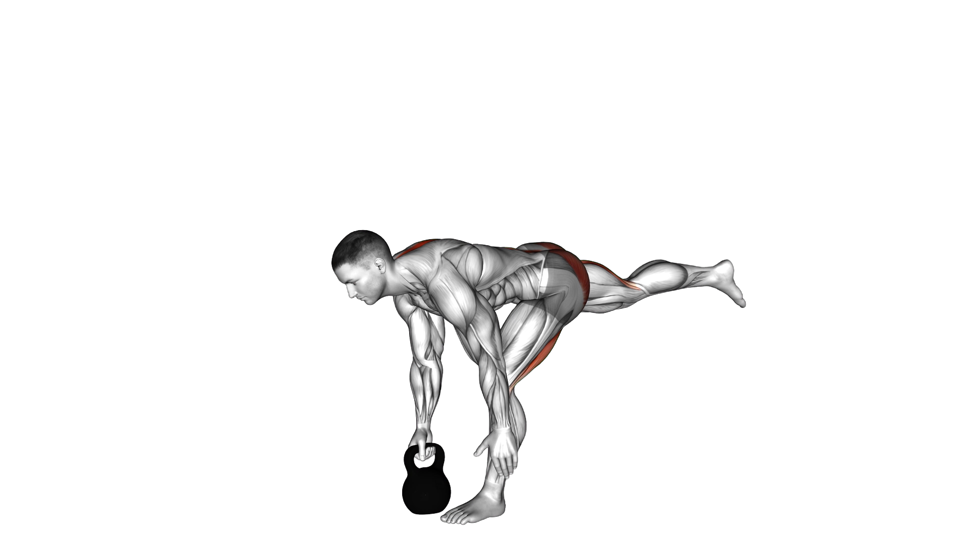 Kettlebell One Legged Deadlift exercise demonstration