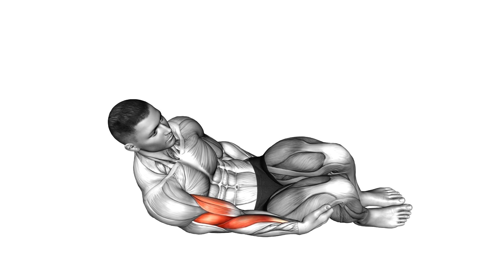 Bodyweight Side Lying Biceps Curl exercise thumbnail