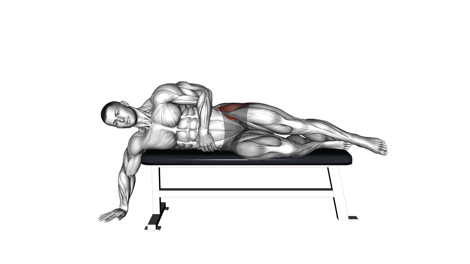 Lying Leg Hang Abductor Stretch exercise demonstration