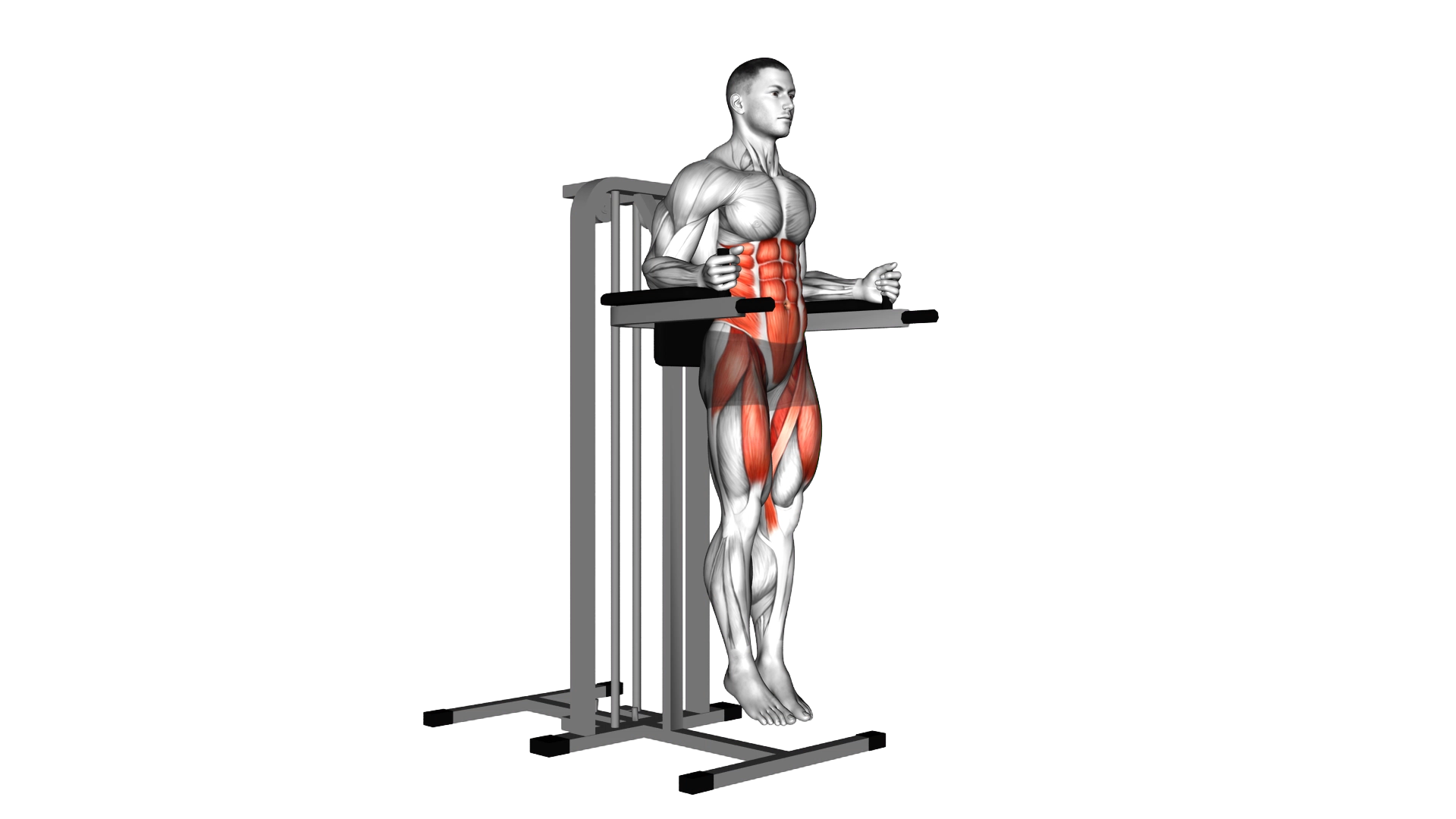 Captains chair leg raise exercise demonstration
