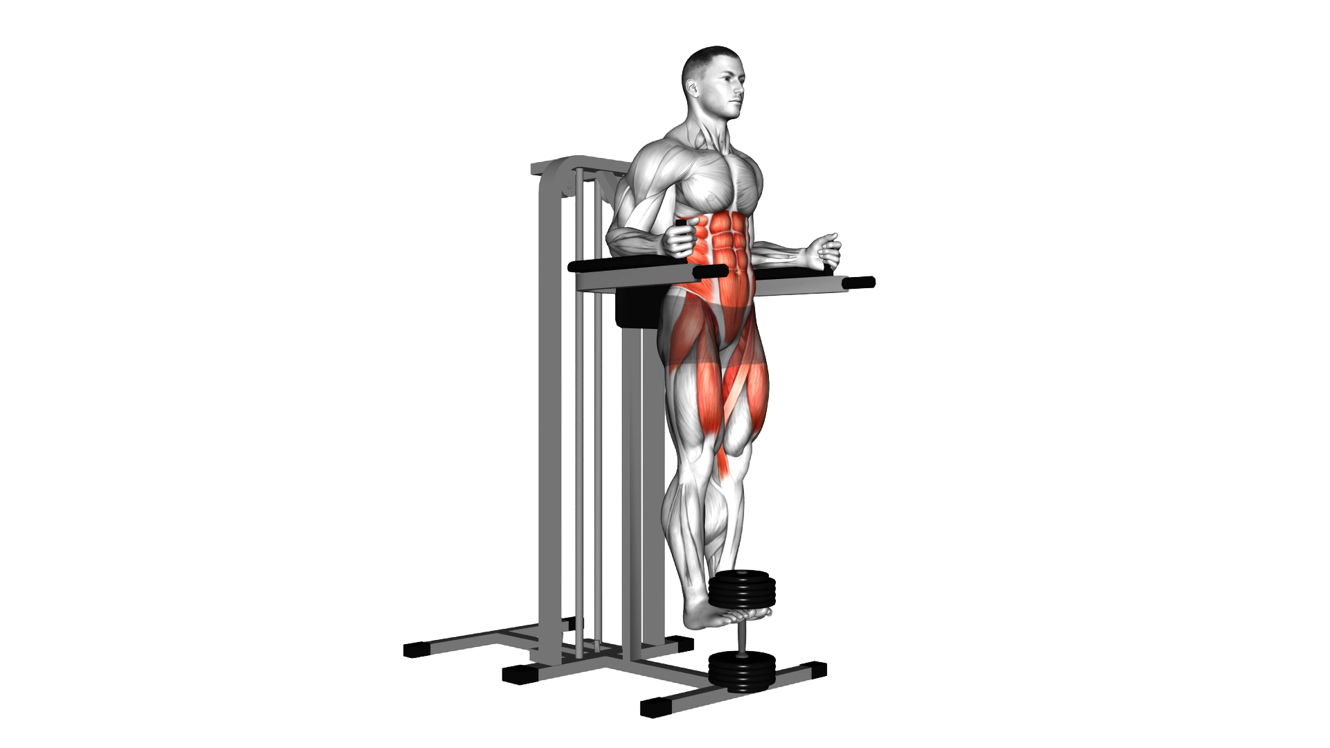 Weighted Captains chair leg raise exercise thumbnail