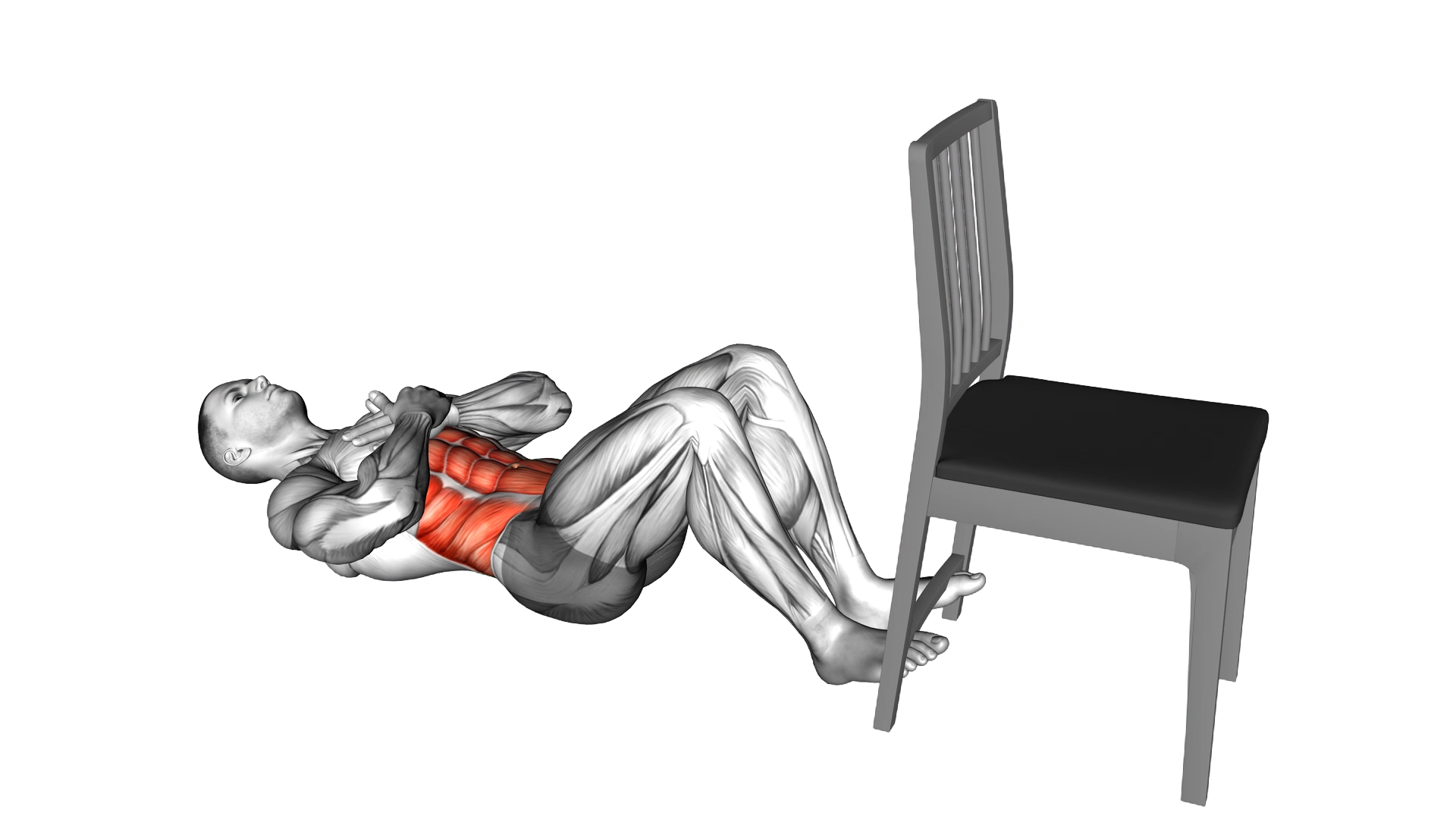 Sit up with Chair Assisted exercise demonstration