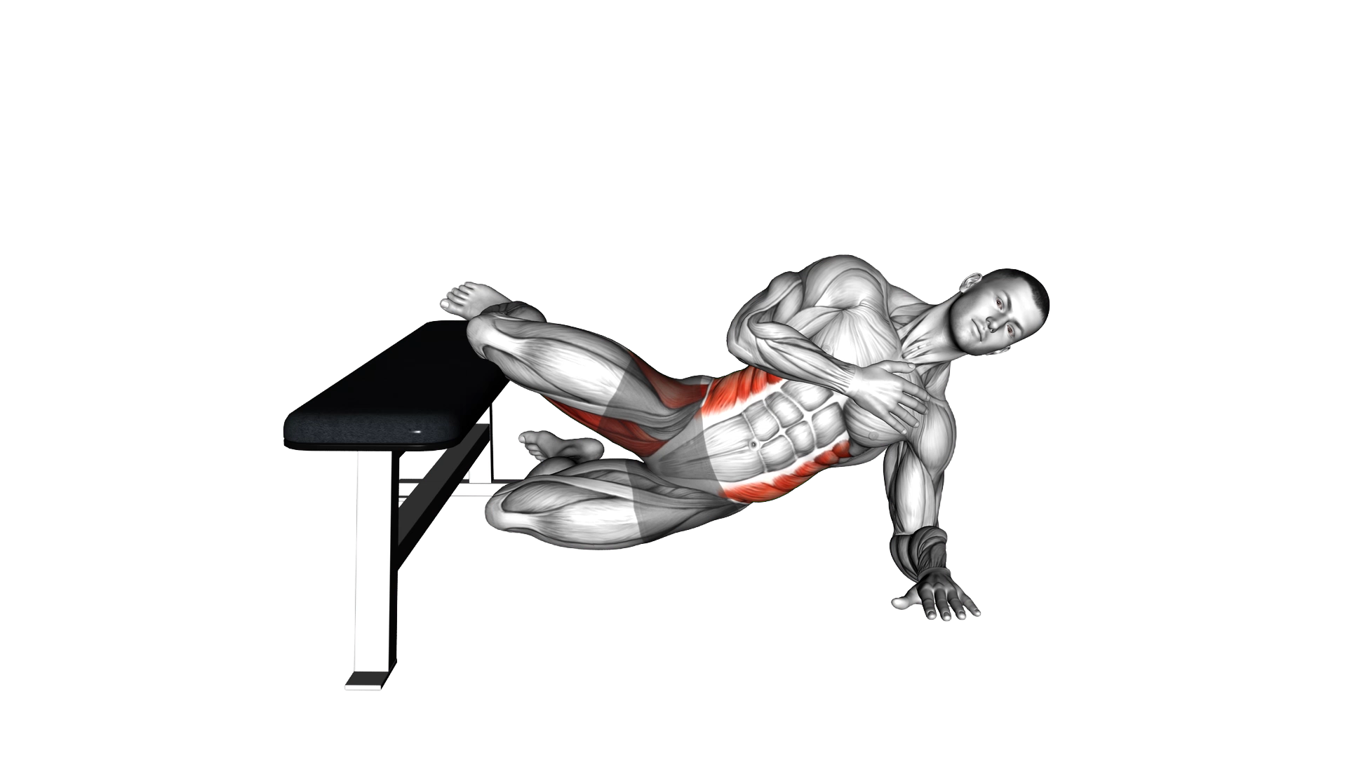 Side Plank Hip Adduction (bent knee) exercise demonstration