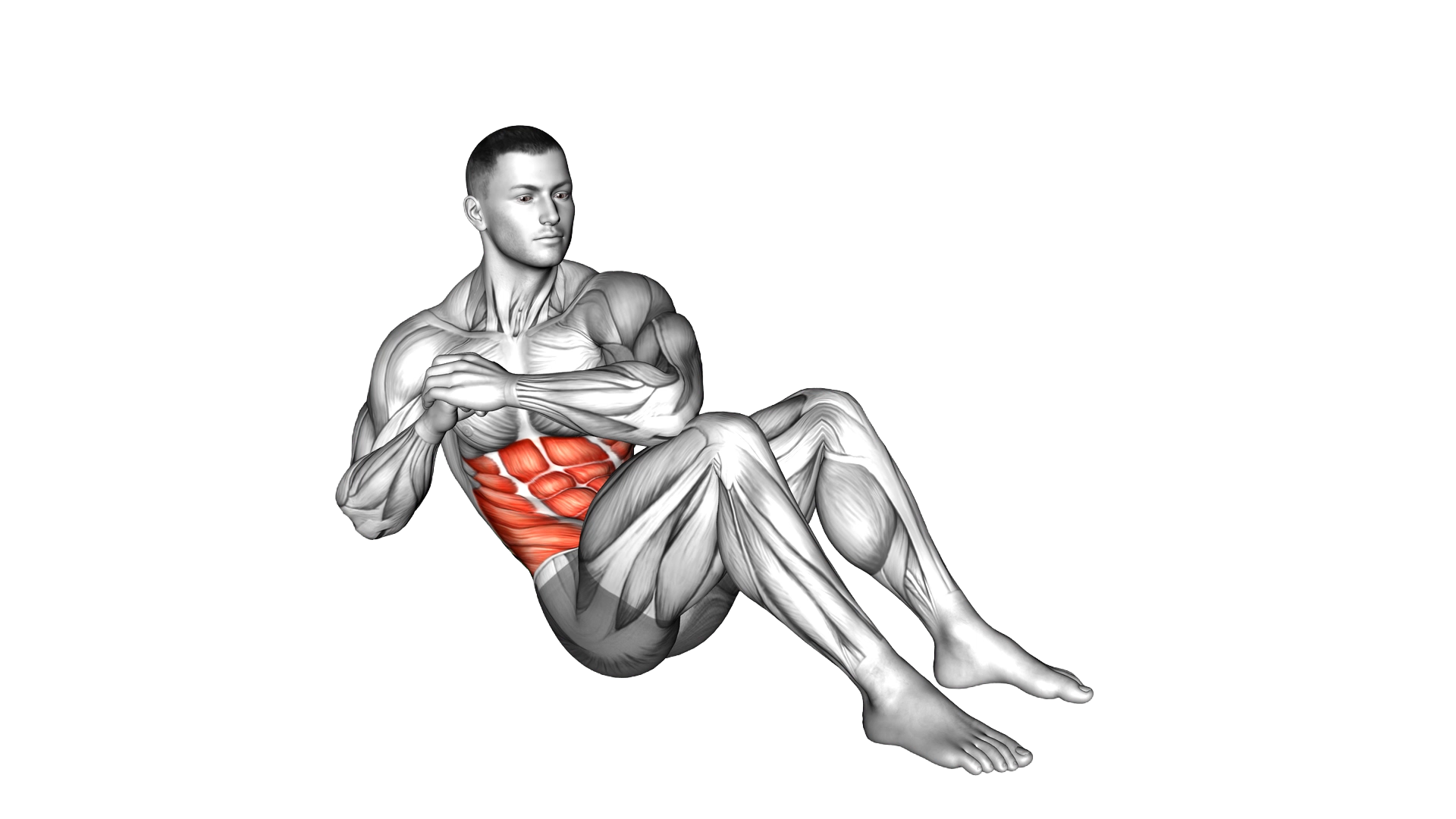 Elbow to Knee Sit up exercise demonstration