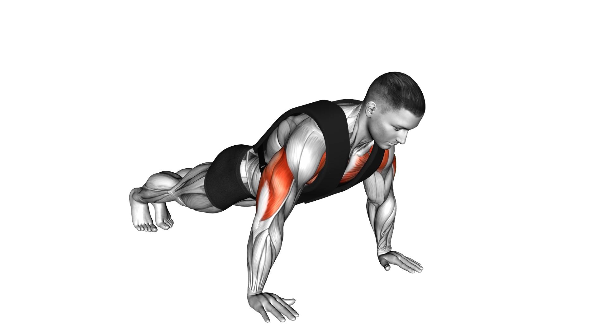 Weighted Push up with Vest exercise demonstration