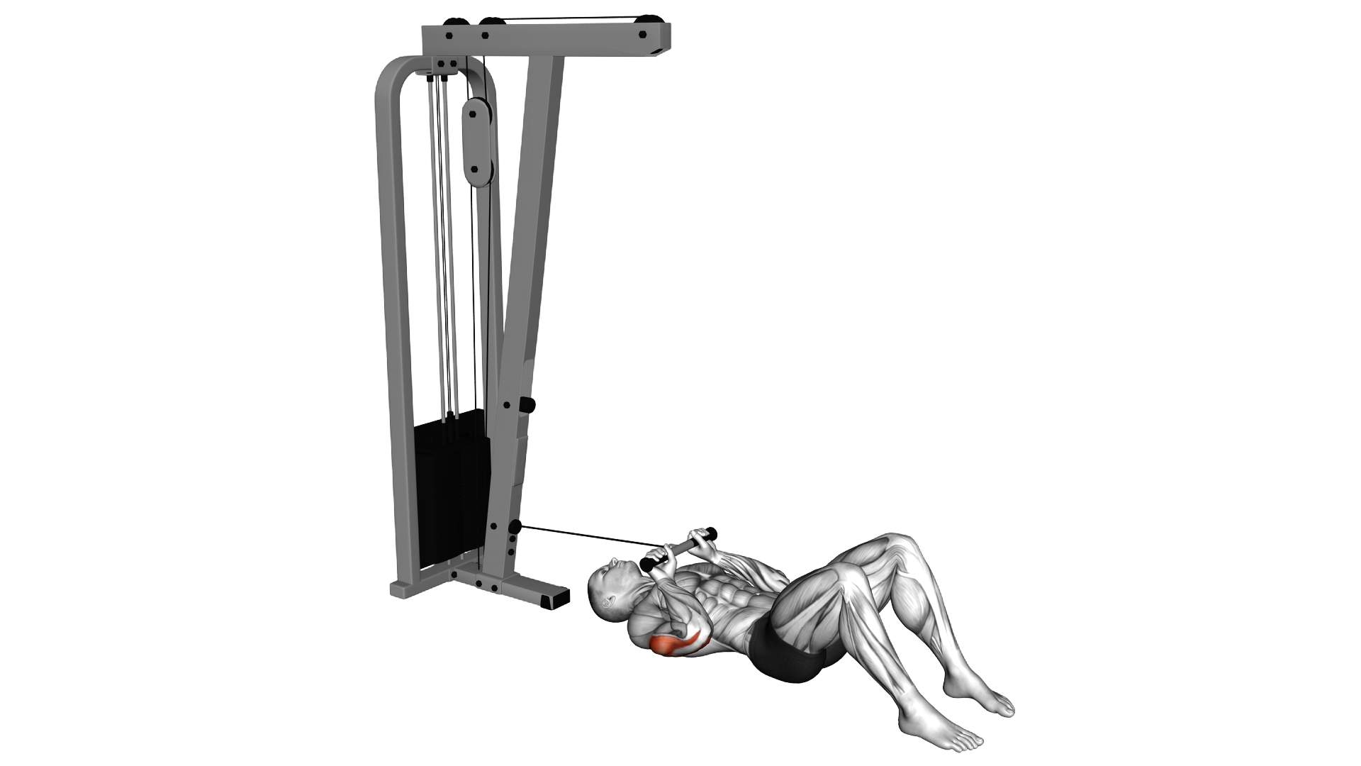 Cable Triceps Pushdown on Floor exercise demonstration
