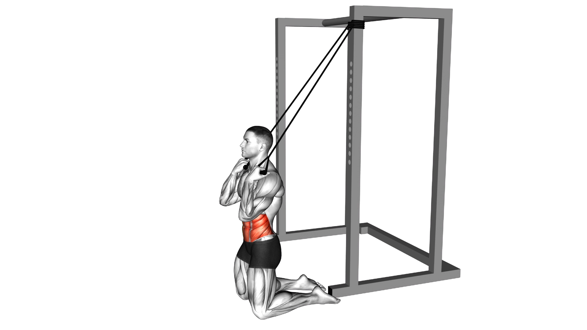 Band Kneeling Crunch exercise demonstration