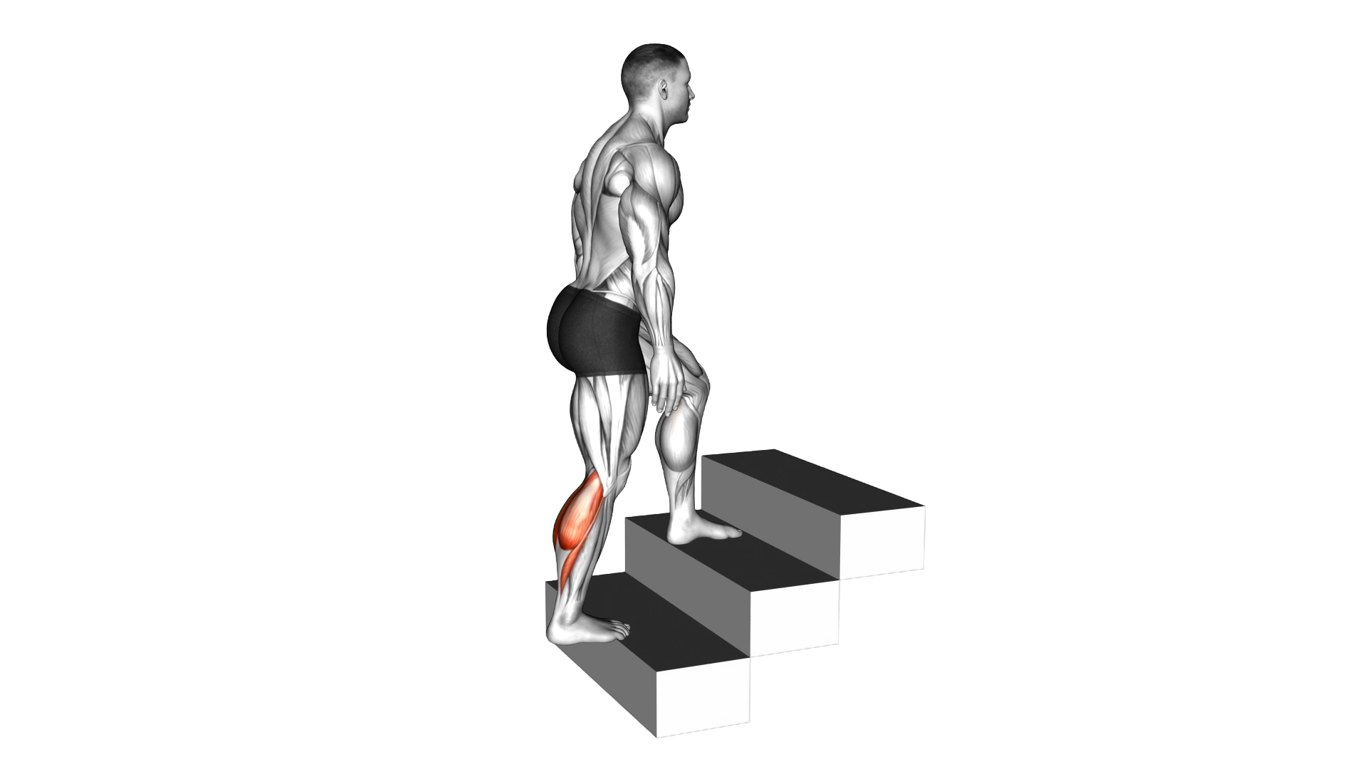 Calves stretch exercise demonstration