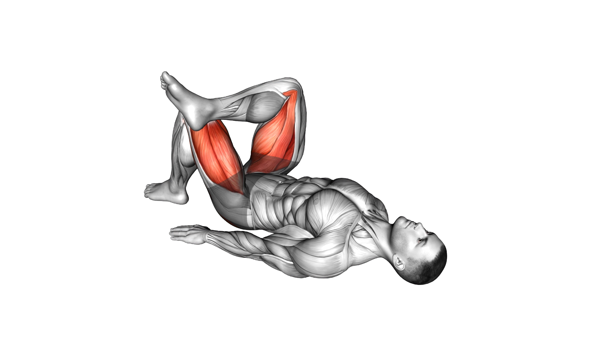Leg Over Knee Glute Bridge exercise demonstration