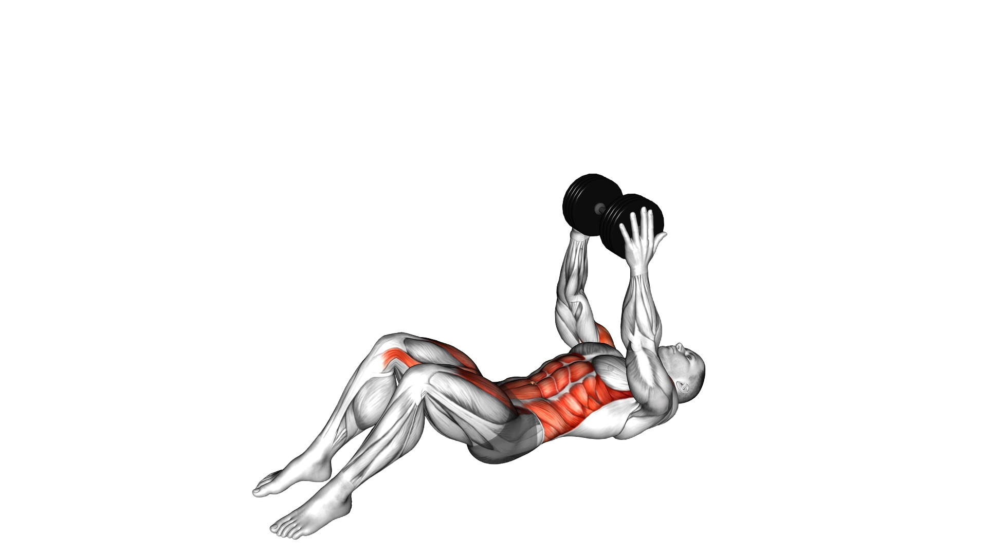 Dumbbell Overhead Sit up exercise demonstration