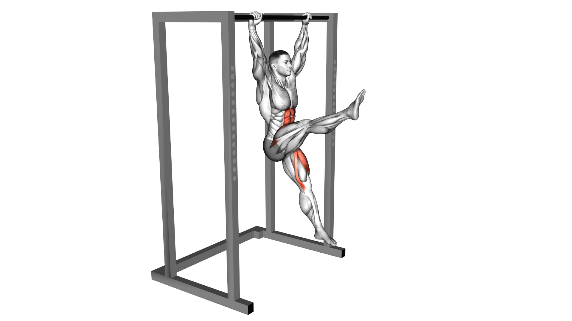 Hanging Flutter Kick exercise demonstration