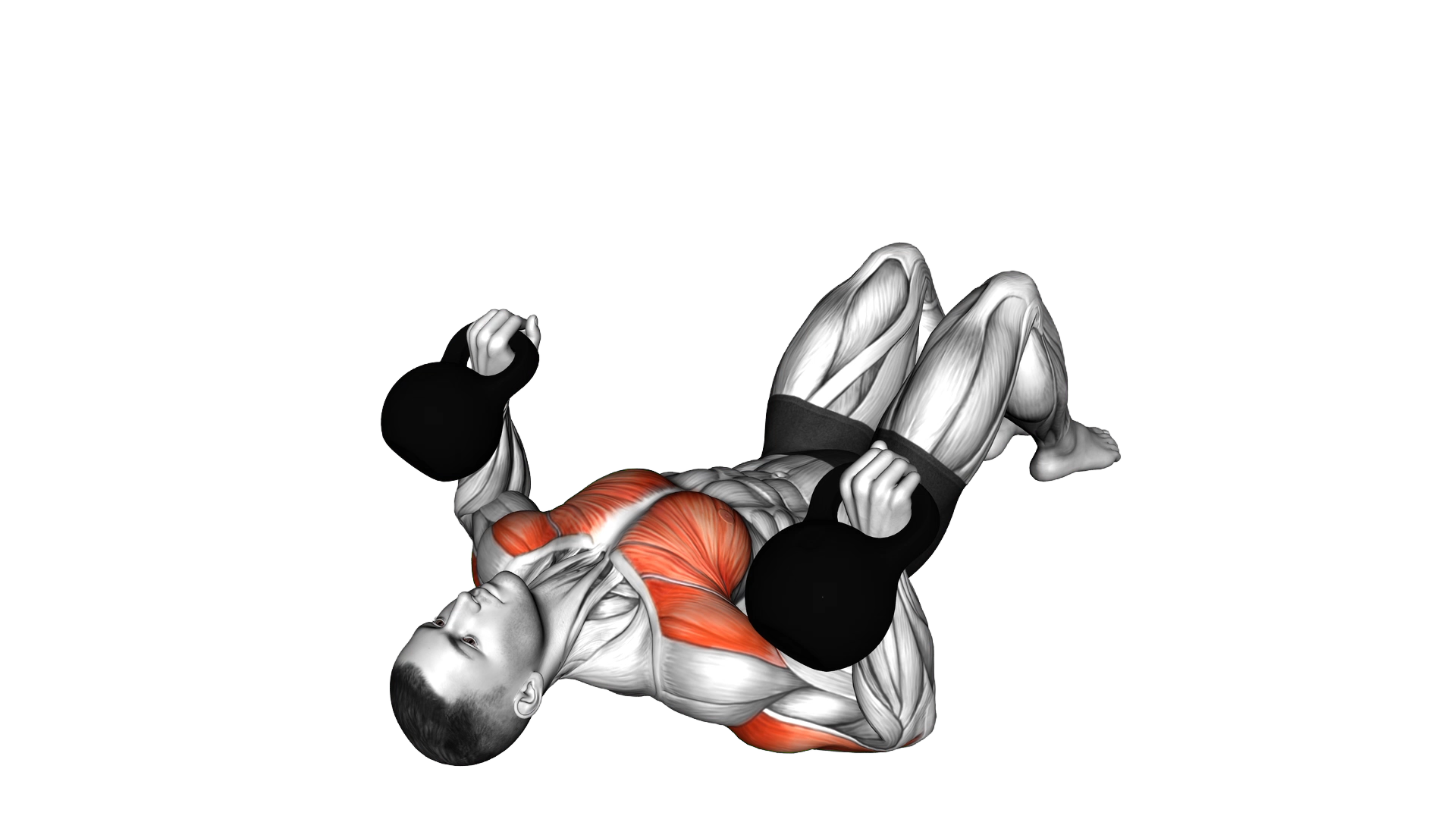 Kettlebell Lying on Floor Chest Press exercise demonstration