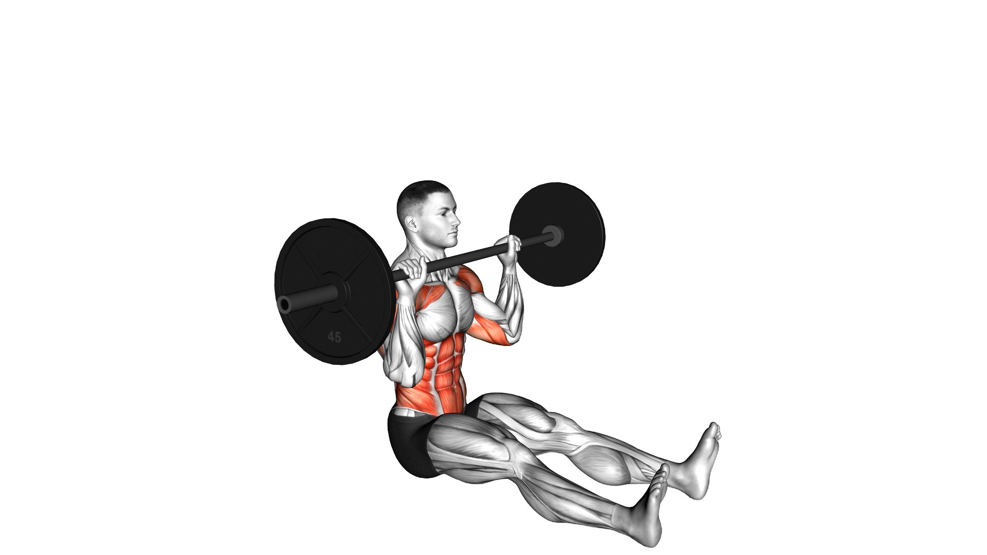 Barbell Z Press exercise demonstration