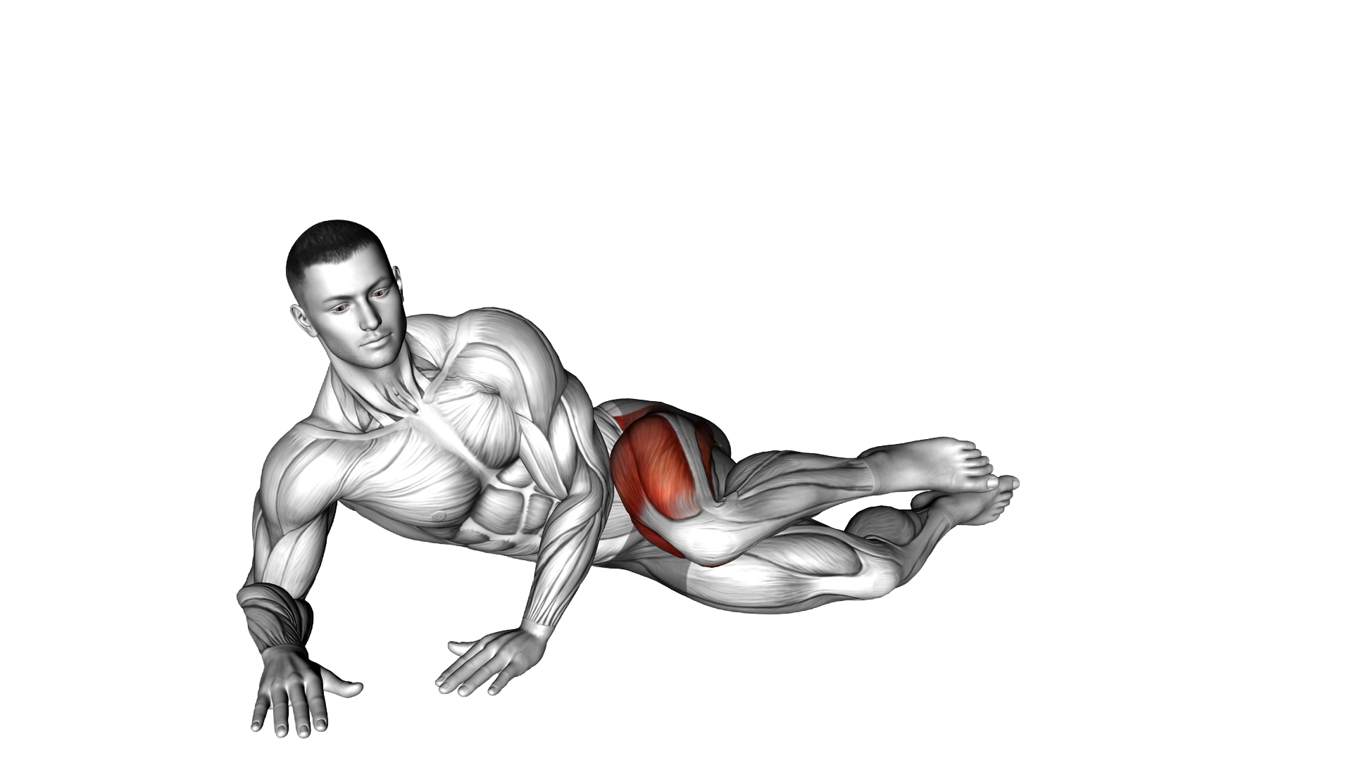 Side Lying Outward Knee Kick exercise demonstration