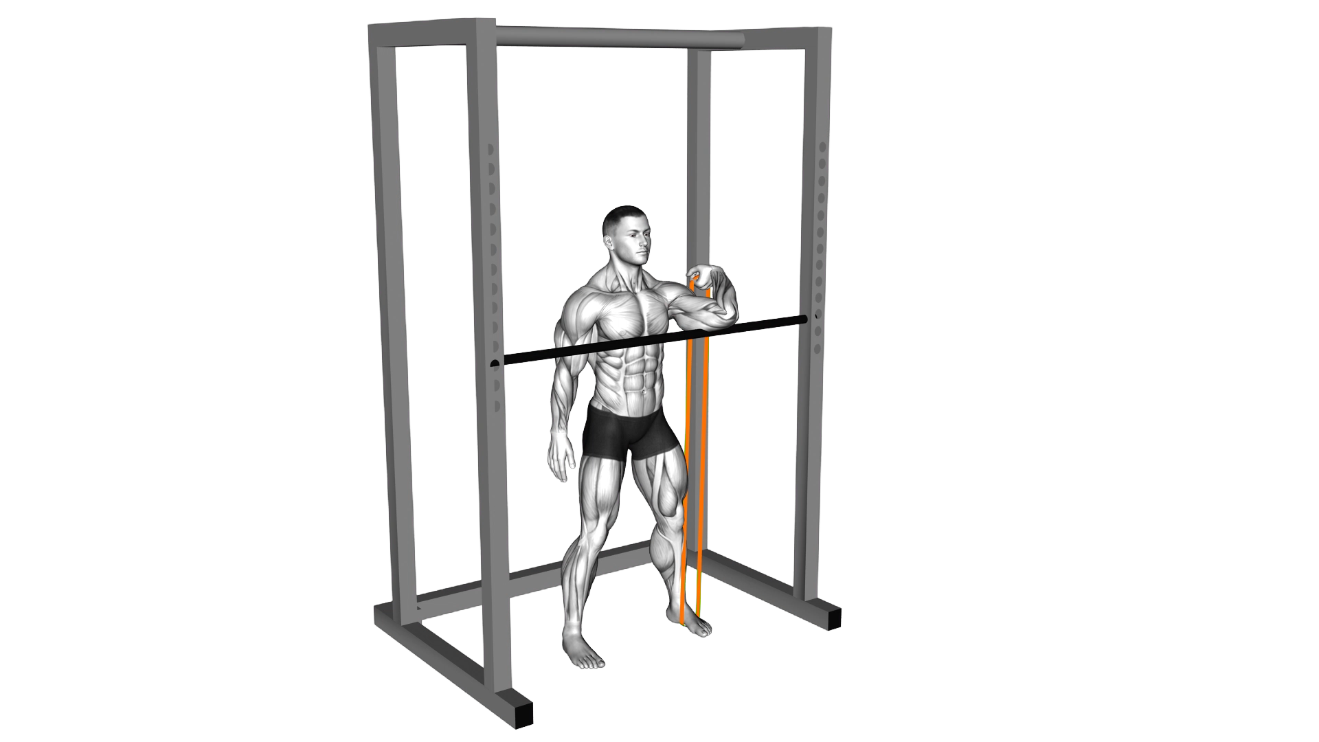 Resistance Band Assisted Front Rack Stretch exercise demonstration
