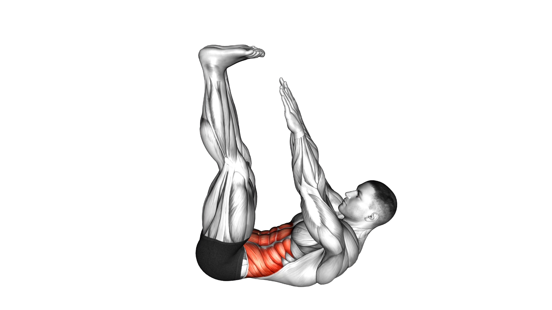 Lying Toe Touch exercise demonstration
