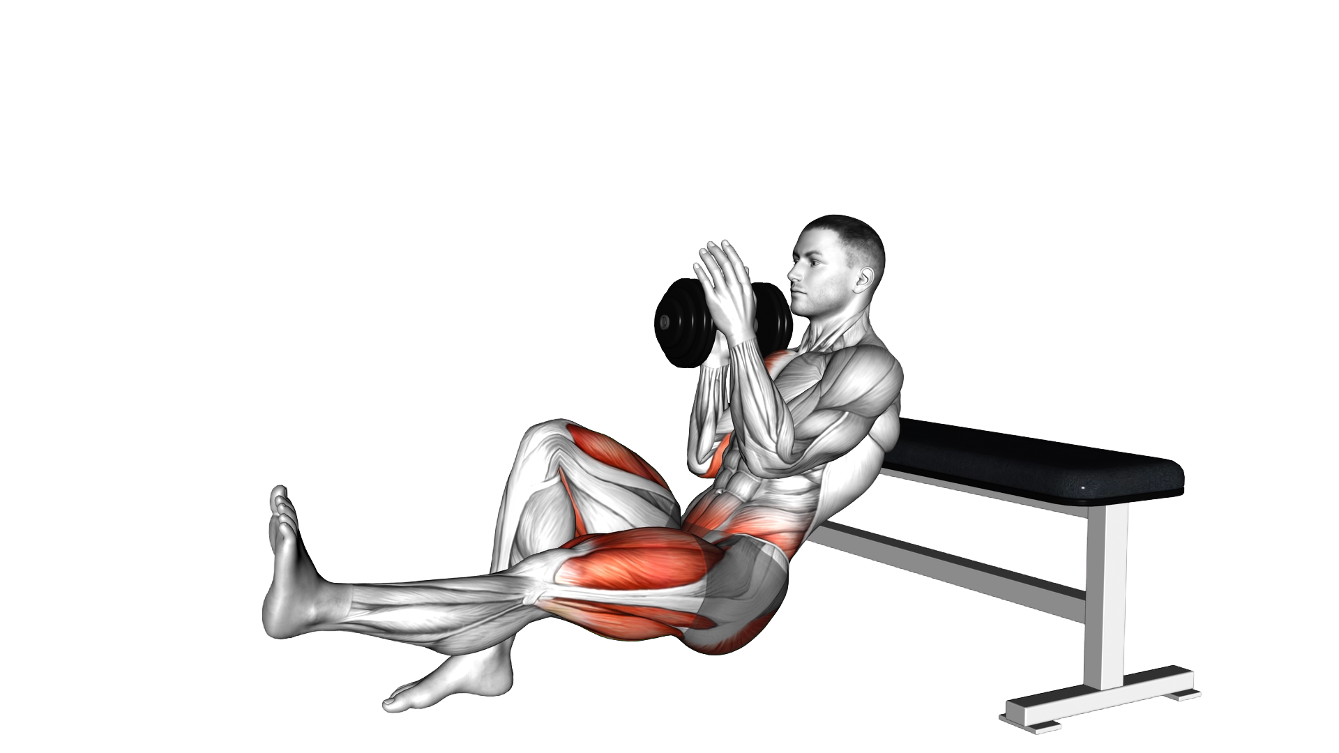 Dumbbell Sprinter Thrust Chest Press exercise demonstration