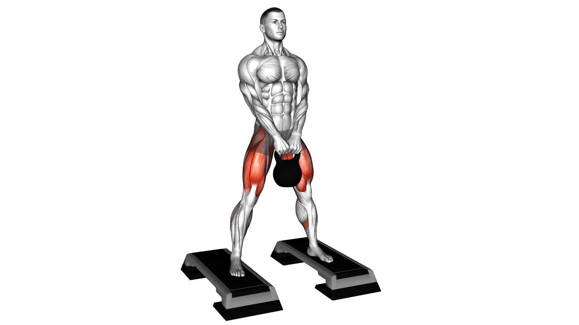 Kettlebell Sumo Squat off Stepbox exercise thumbnail