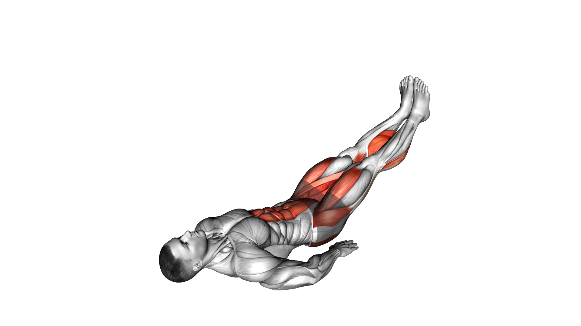 Lying Abduction Leg Raise on floor exercise demonstration