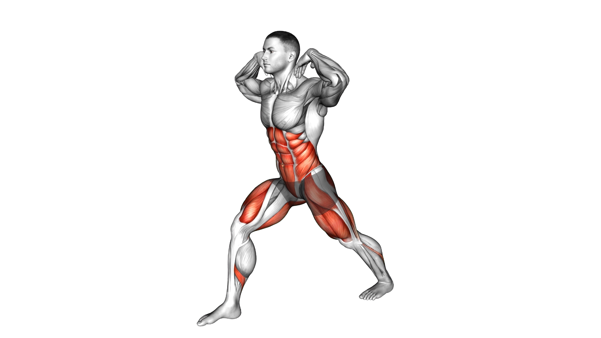 Shoulder Rotation Twist Split Lunge Stretch exercise demonstration