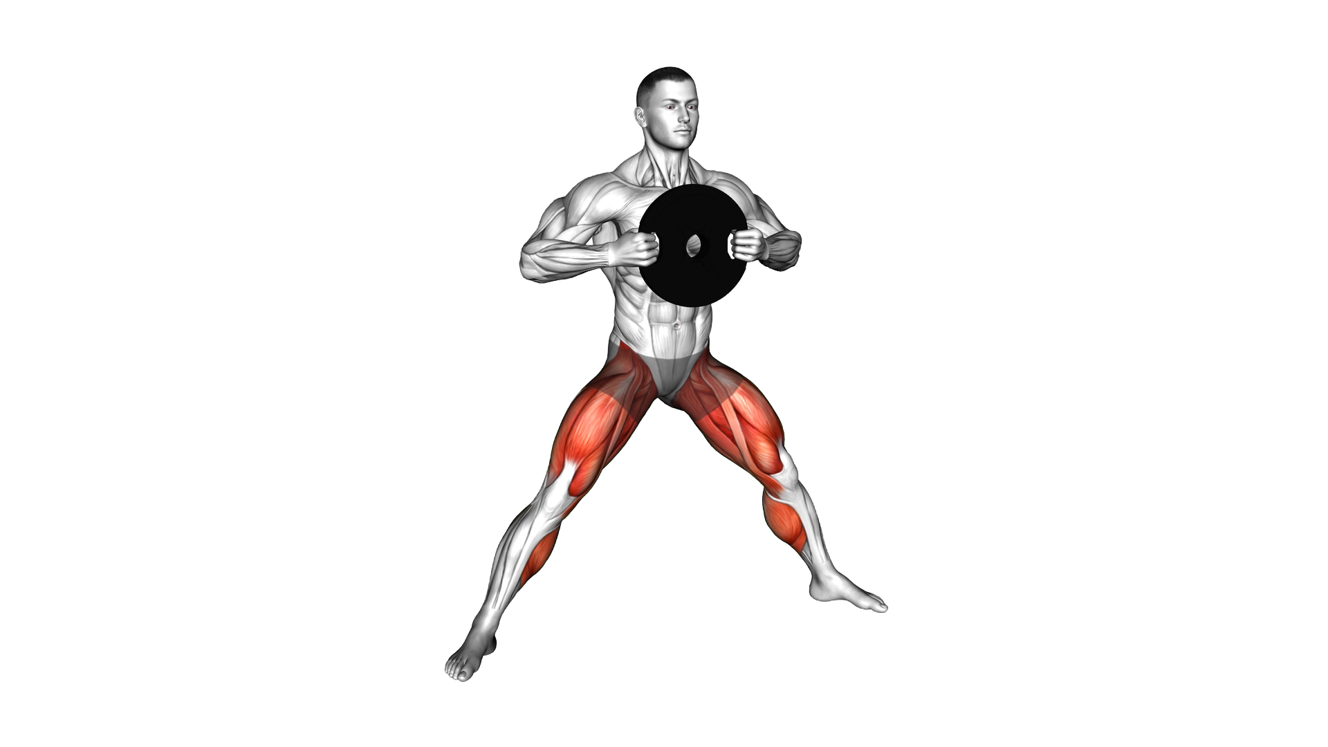 Weighted Plate Cossack Squat exercise demonstration