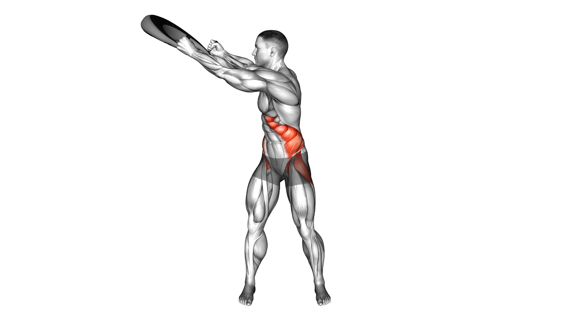 Weighted Bag Standing Swing Twist exercise demonstration