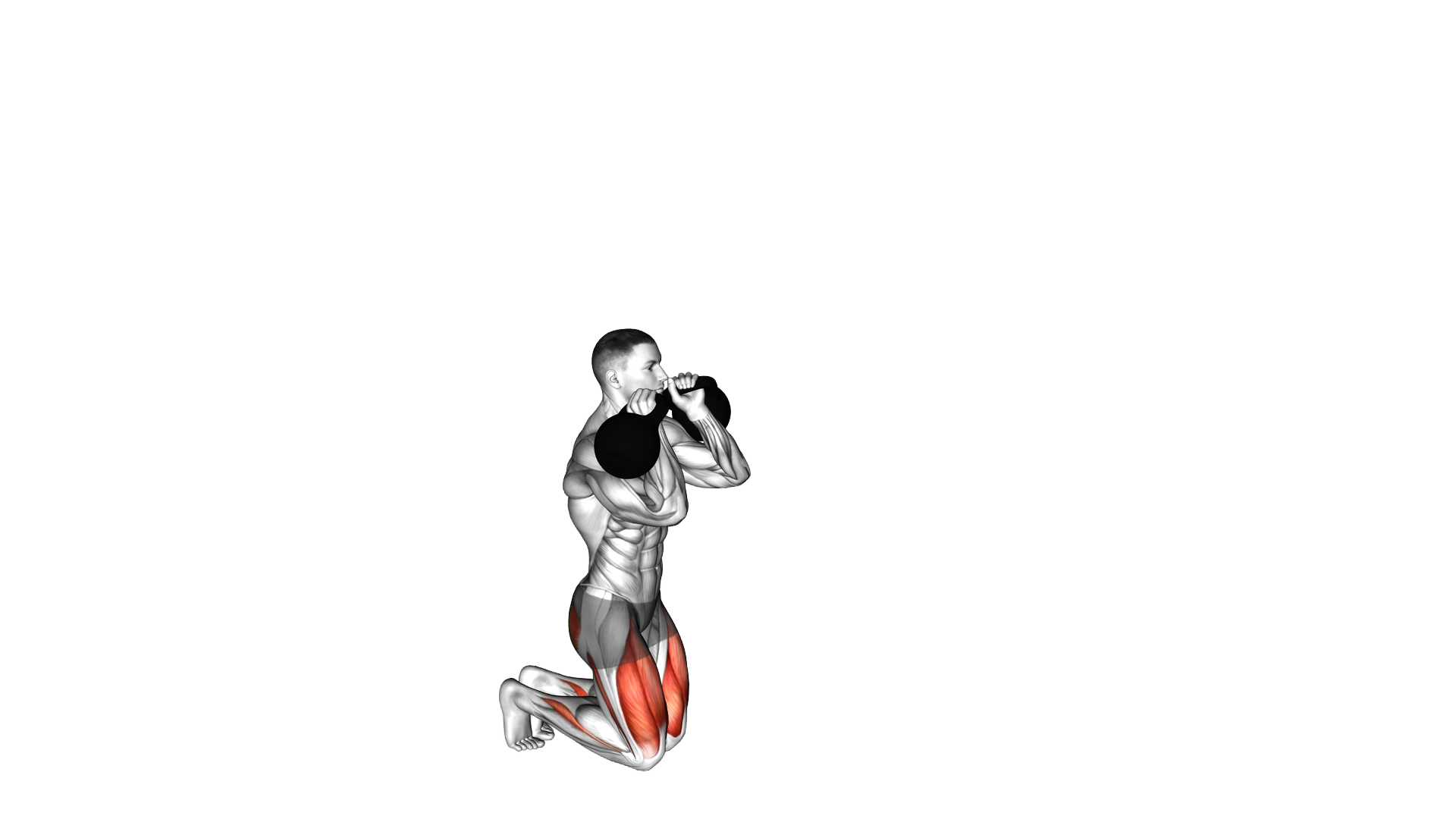 Kettlebell Kneeling Hold to Stand Clean grip exercise demonstration