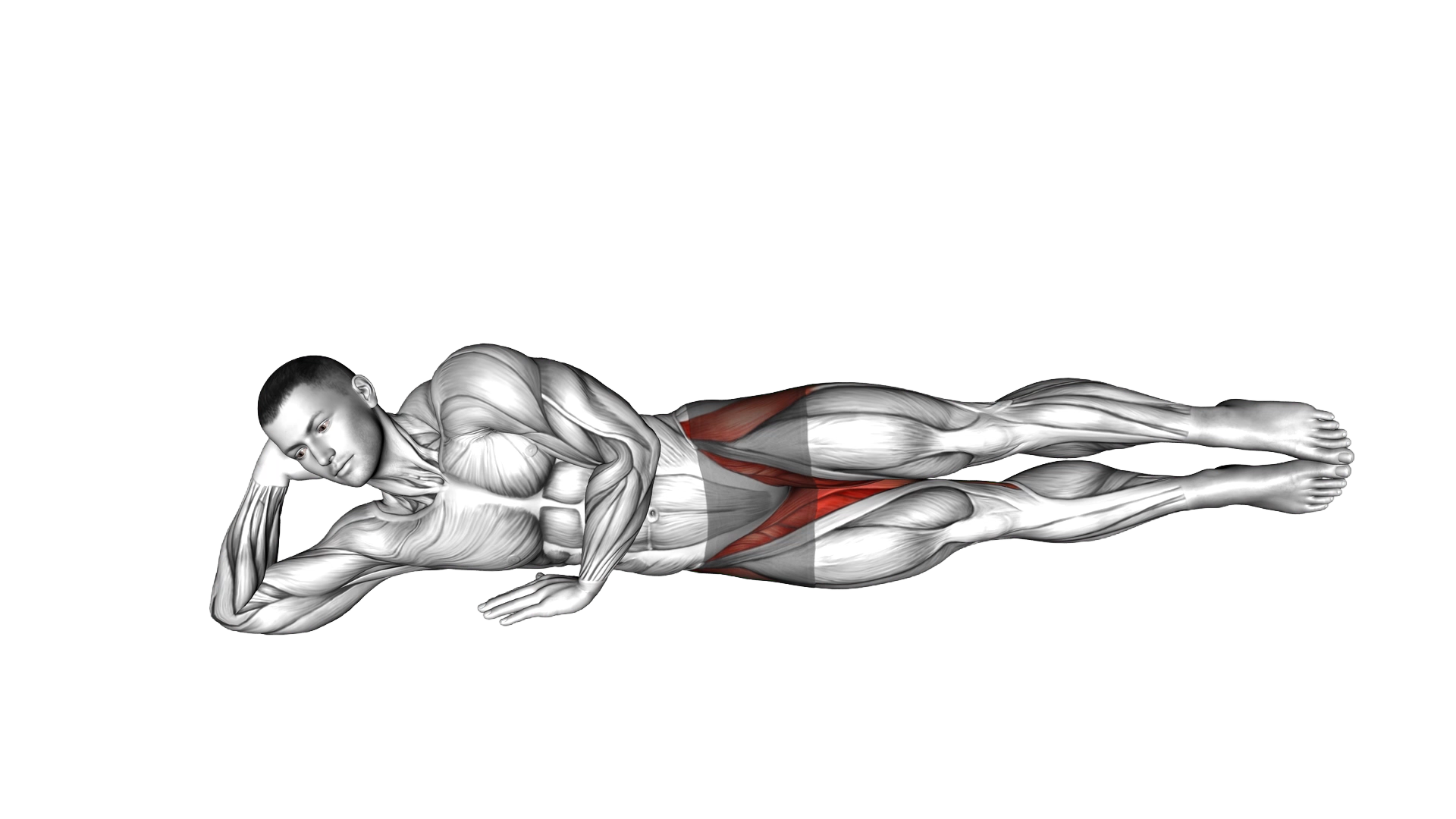 Bodyweight Side Lying Inner Thigh Up and Down exercise demonstration