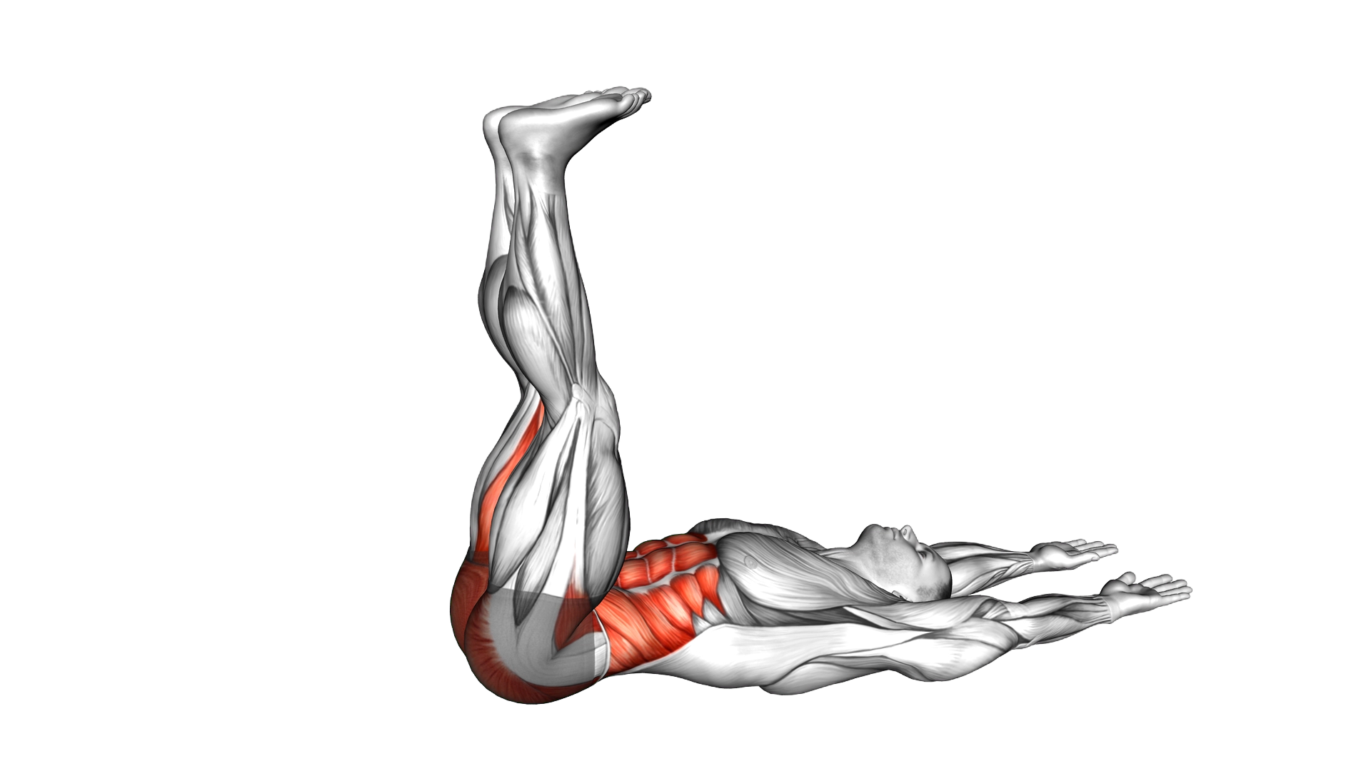 Lying Crunch Through Legs Abduction exercise demonstration