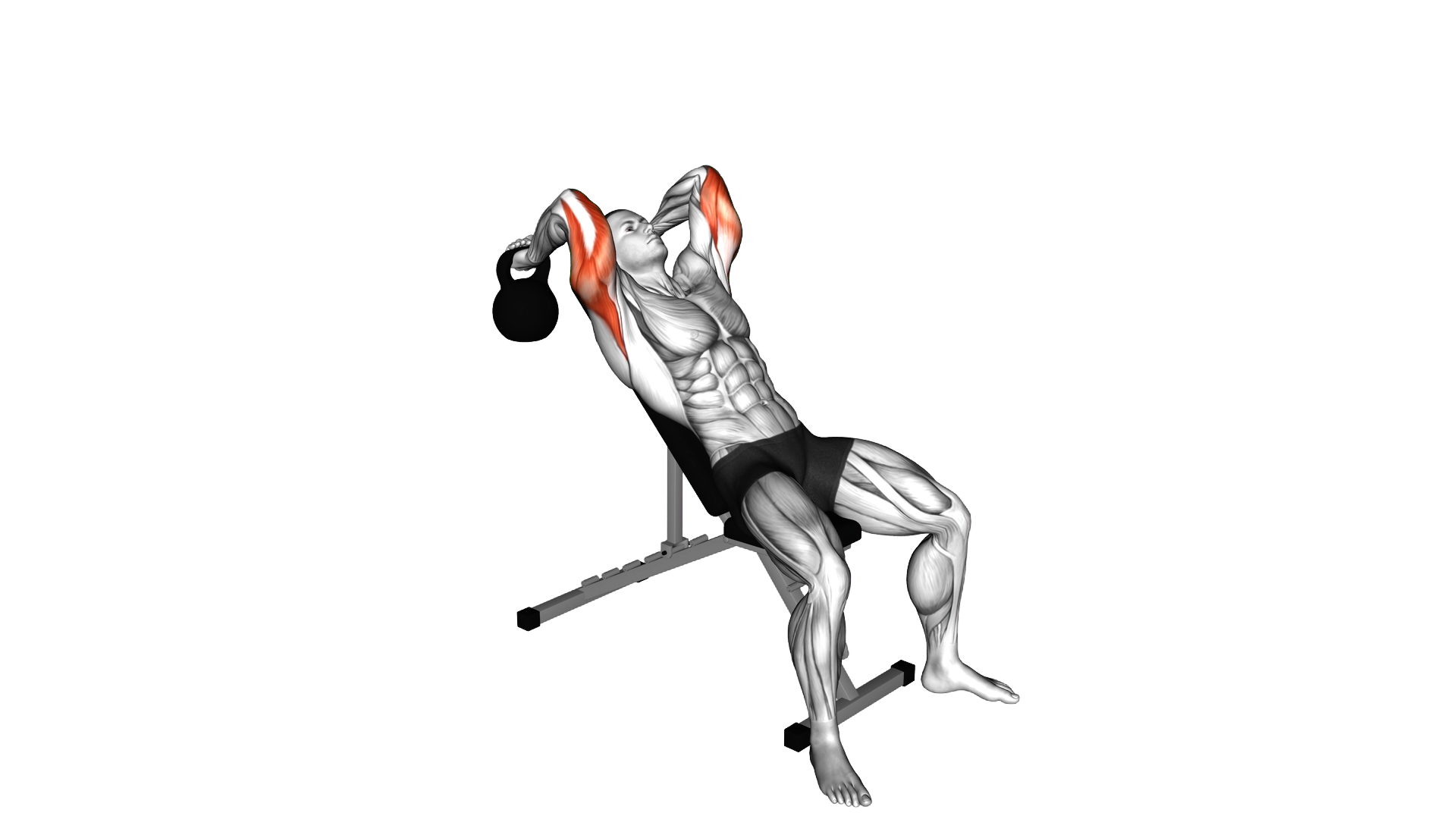 Kettlebell Incline Triceps Extension exercise demonstration