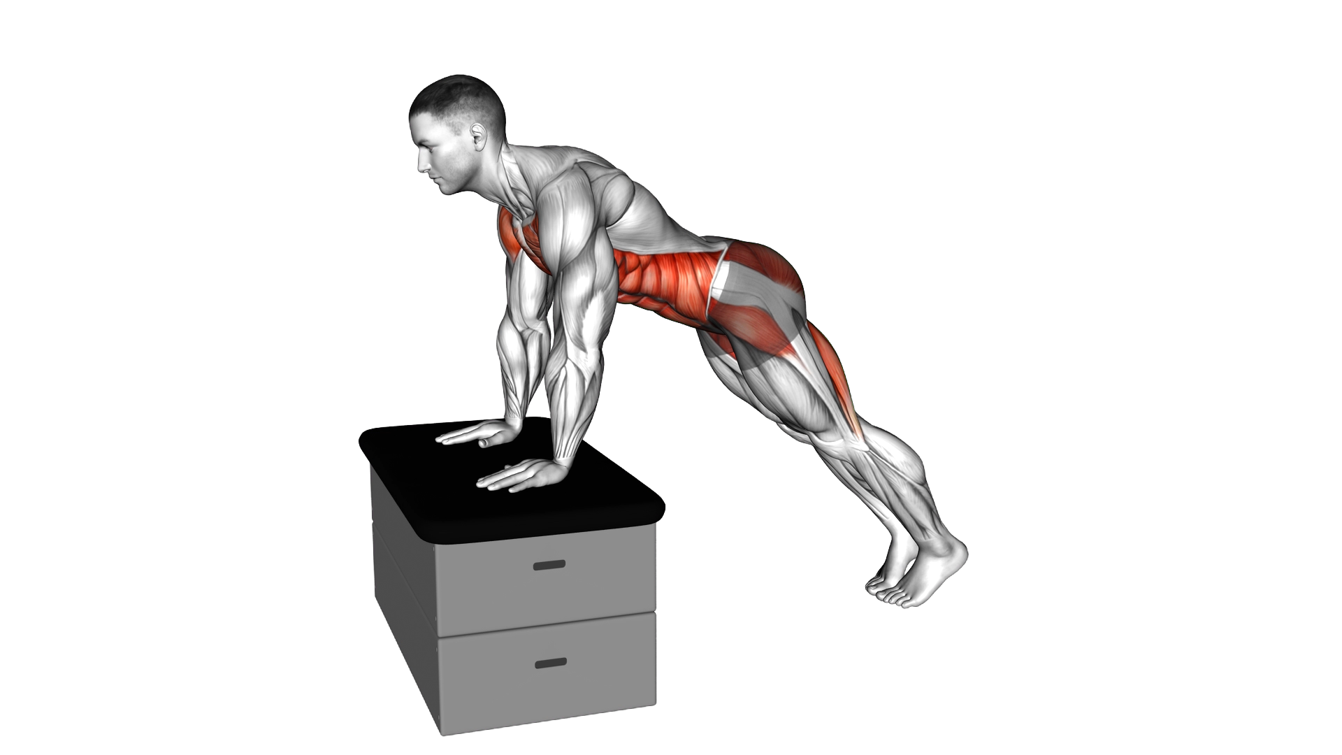 Plank Jack on a padded stool exercise demonstration