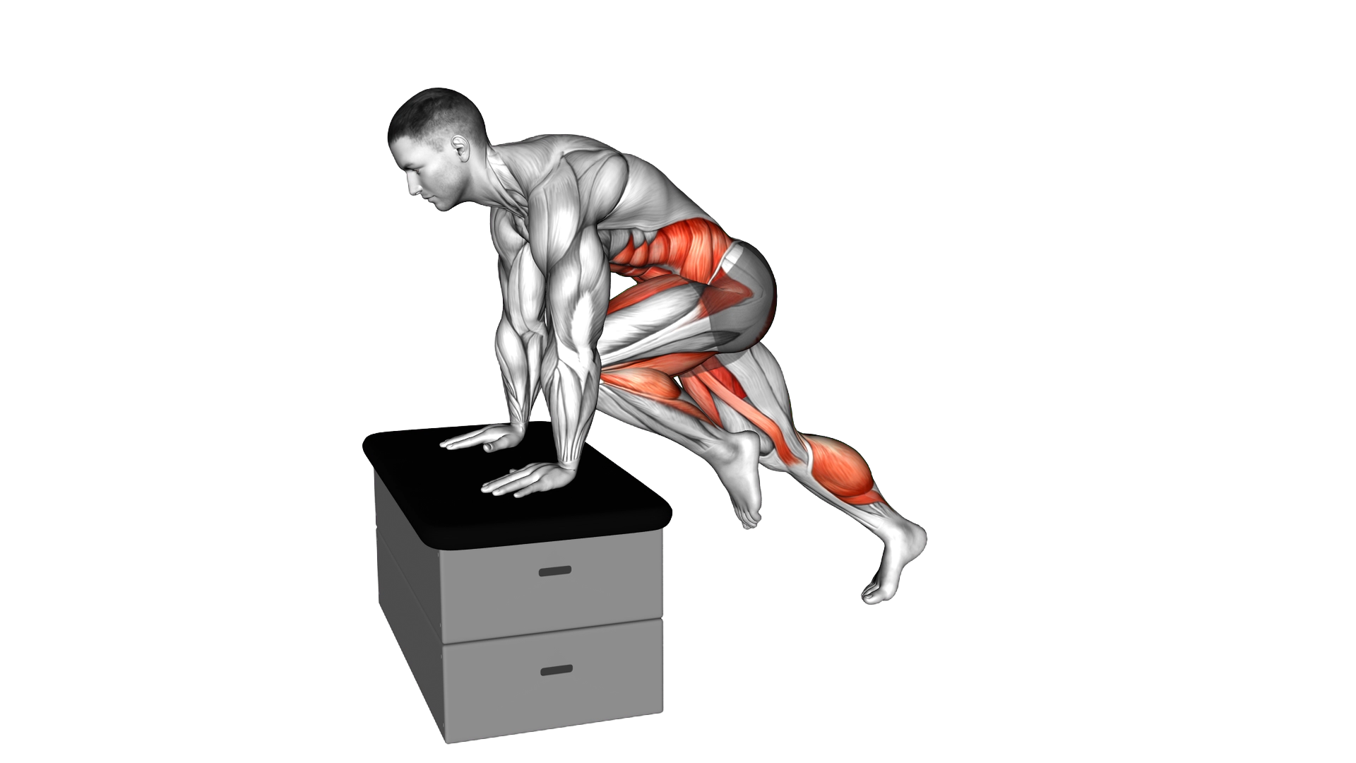 Cross Climber on a padded stool exercise demonstration