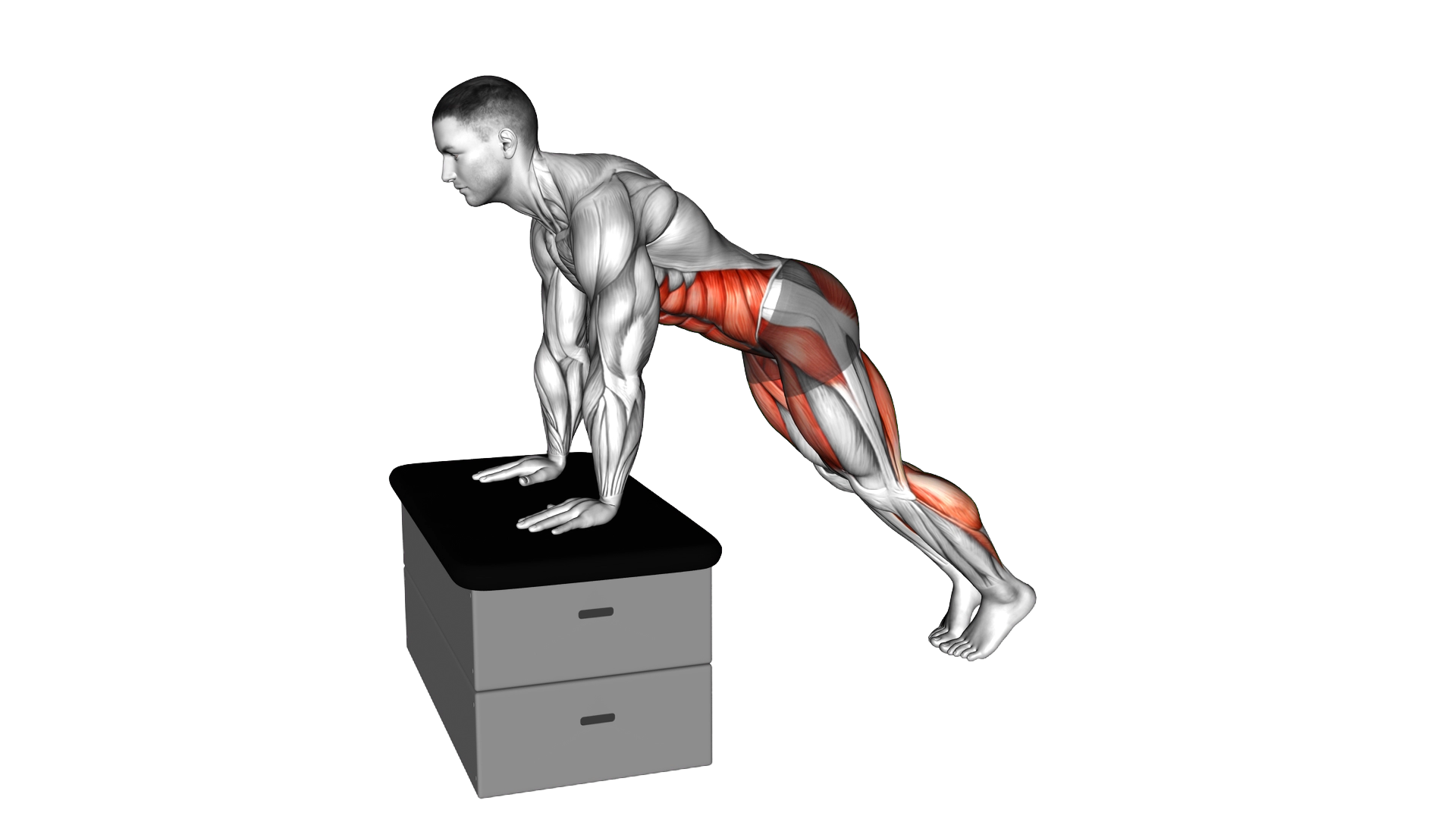 Forward Hop on a padded stool exercise demonstration