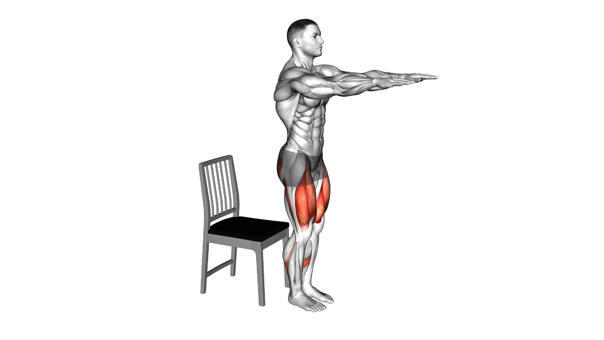 Pistol Squat with Chair exercise demonstration