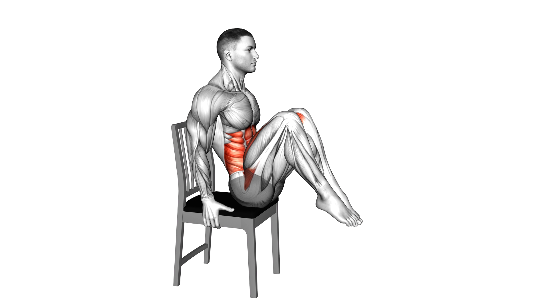 Sitting In Out Leg Raise with Chair exercise demonstration