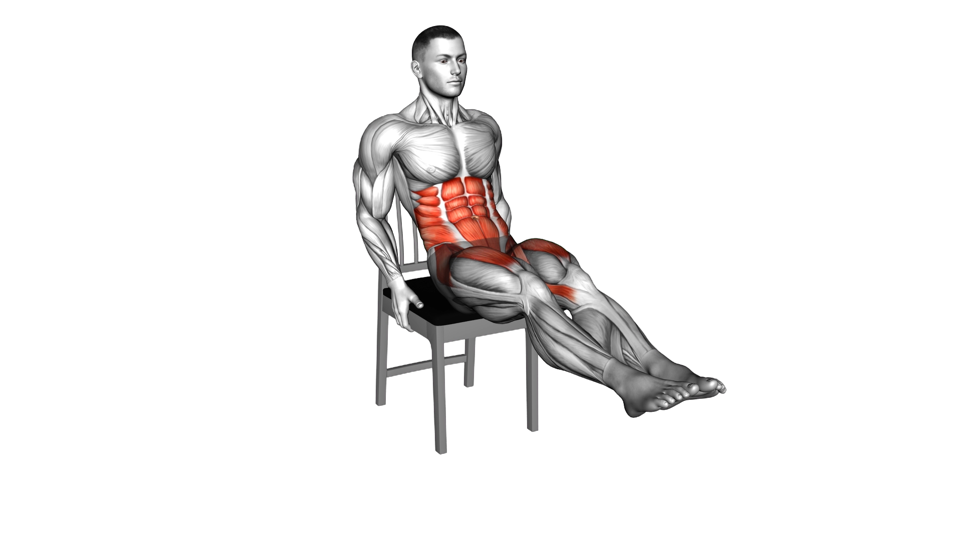 Seated 8 Leg Crunch with Chair exercise demonstration