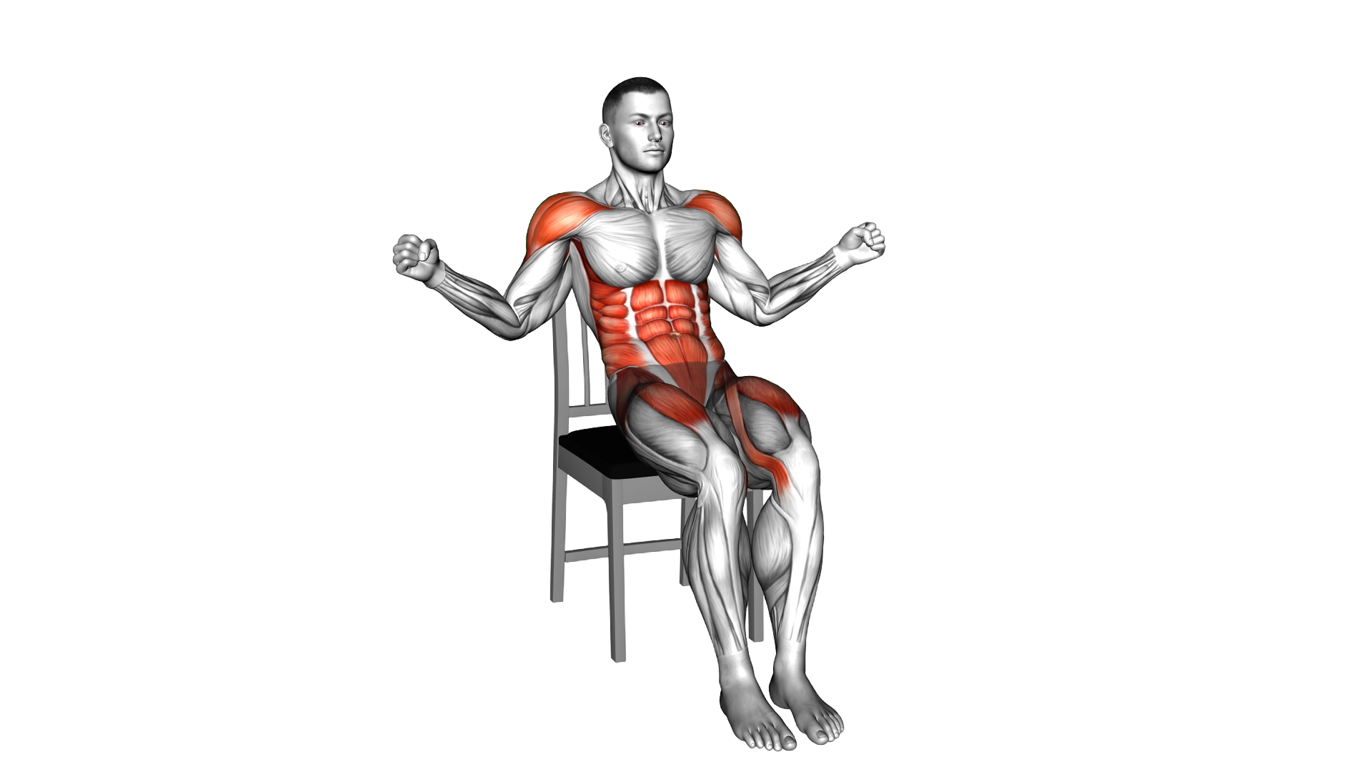 Sitting Jump Rope Knee Tuck on Chair exercise demonstration