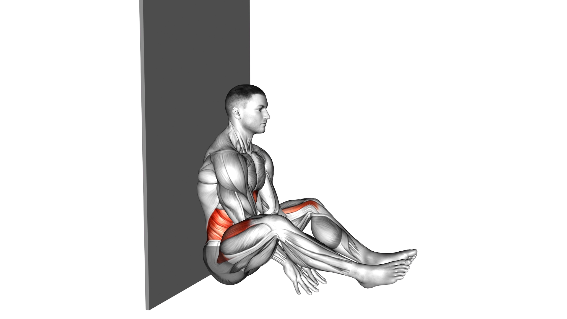 V Sit against Wall exercise demonstration