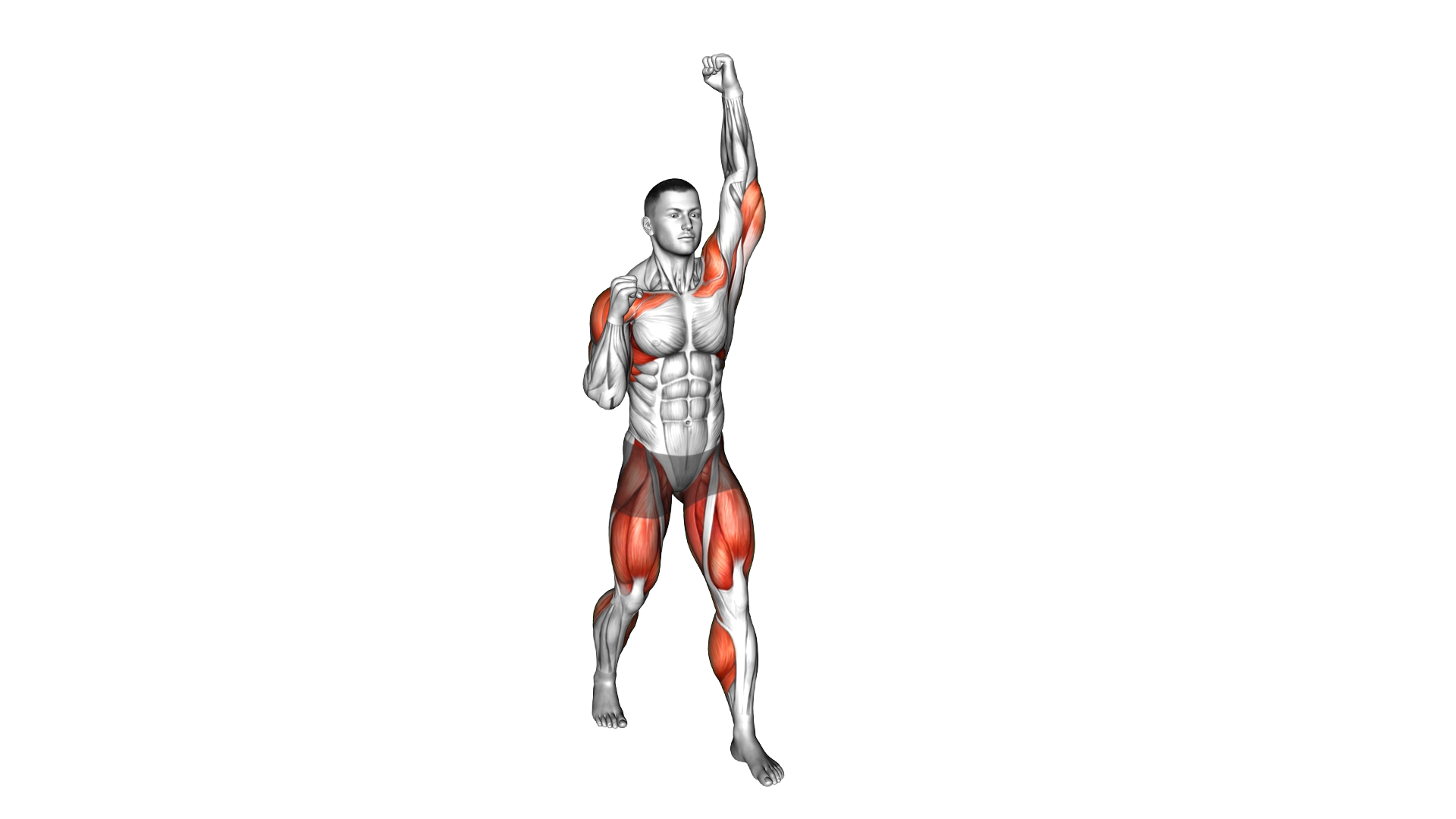 Side Shuffle Overhead Punches exercise demonstration